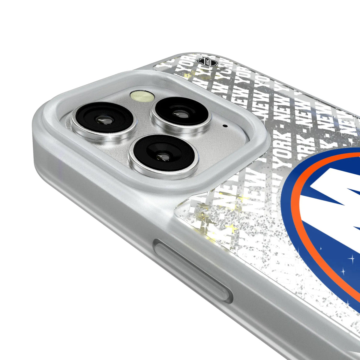 New York Islanders Personalized EndZone Plus iPhone Glitter Phone Case for Apple iPhone - Detail#Device_iPhone 16 Pro