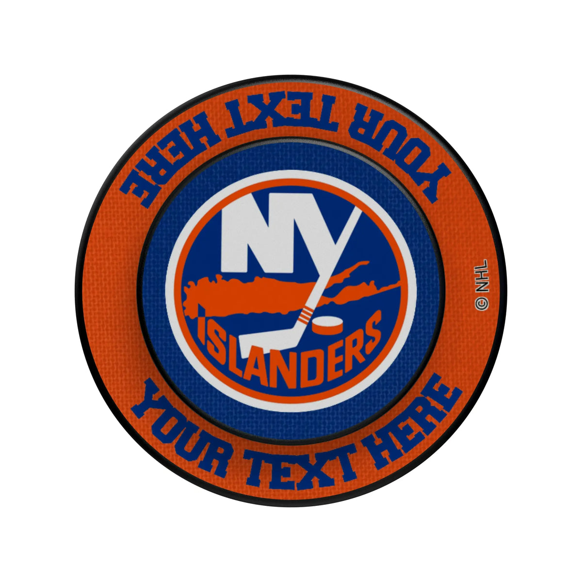 New York Islanders Personalized Endzone Solid Popsockets Round Magnetic