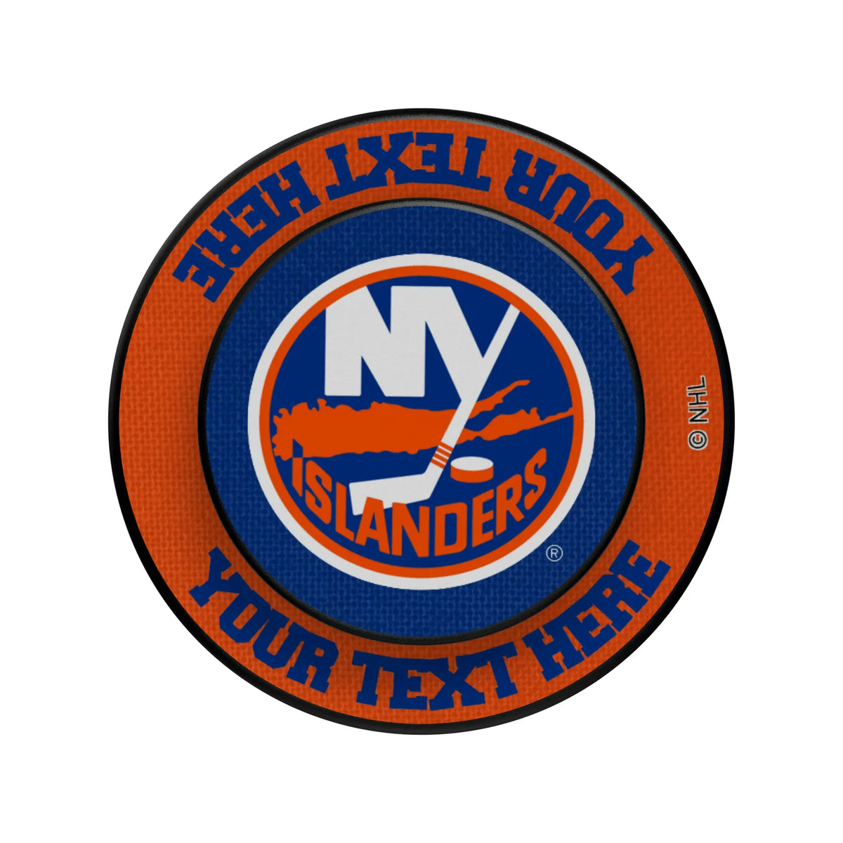 New York Islanders Personalized Endzone Solid Popsockets Round Magnetic