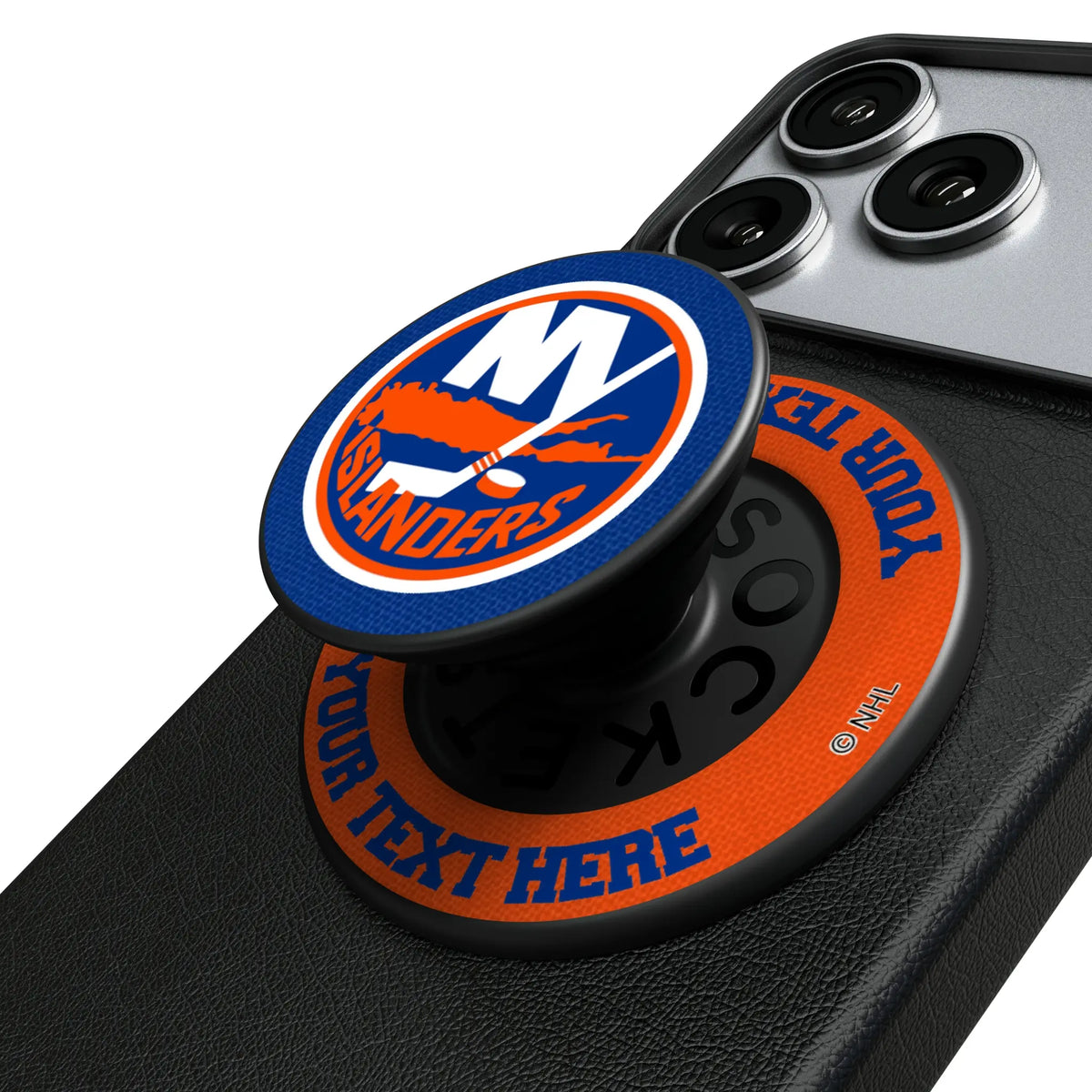 New York Islanders Personalized Endzone Solid Popsockets Round Magnetic