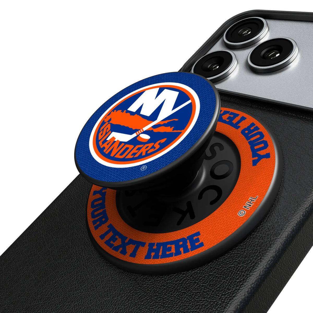 New York Islanders Personalized Endzone Solid Popsockets Round Magnetic