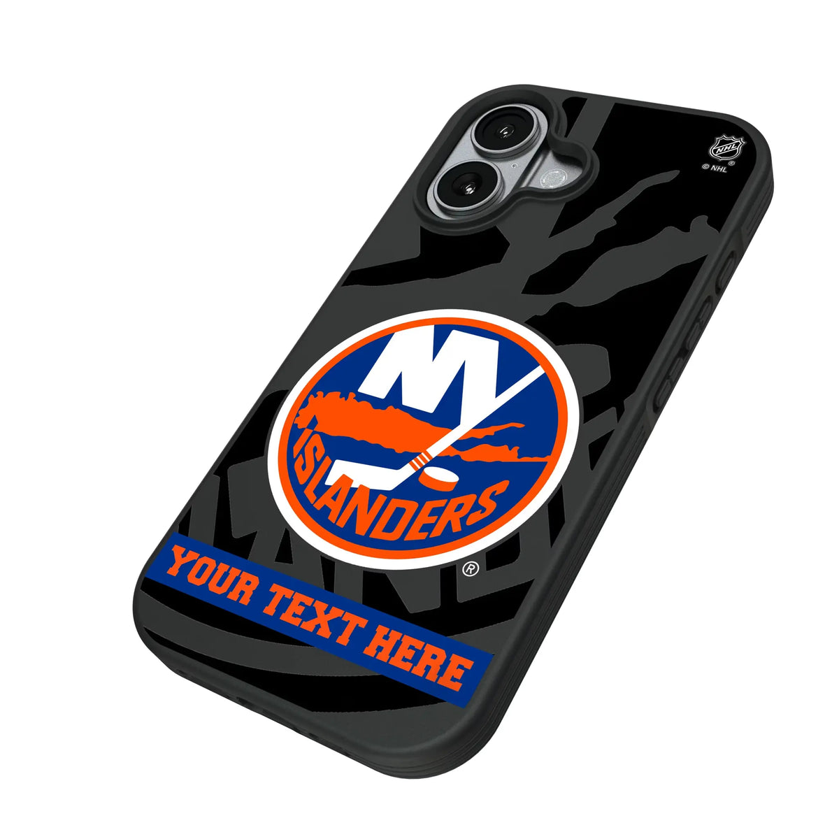 New York Islanders Personalized Tilt iPhone Bump Phone Case for Apple iPhone - Isometric View#Device_iPhone 17