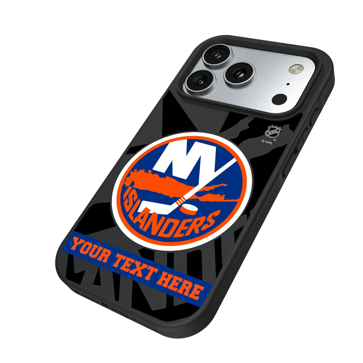 New York Islanders Personalized Tilt iPhone Bump Phone Case for Apple iPhone - Isometric View#Device_iPhone 17 Pro
