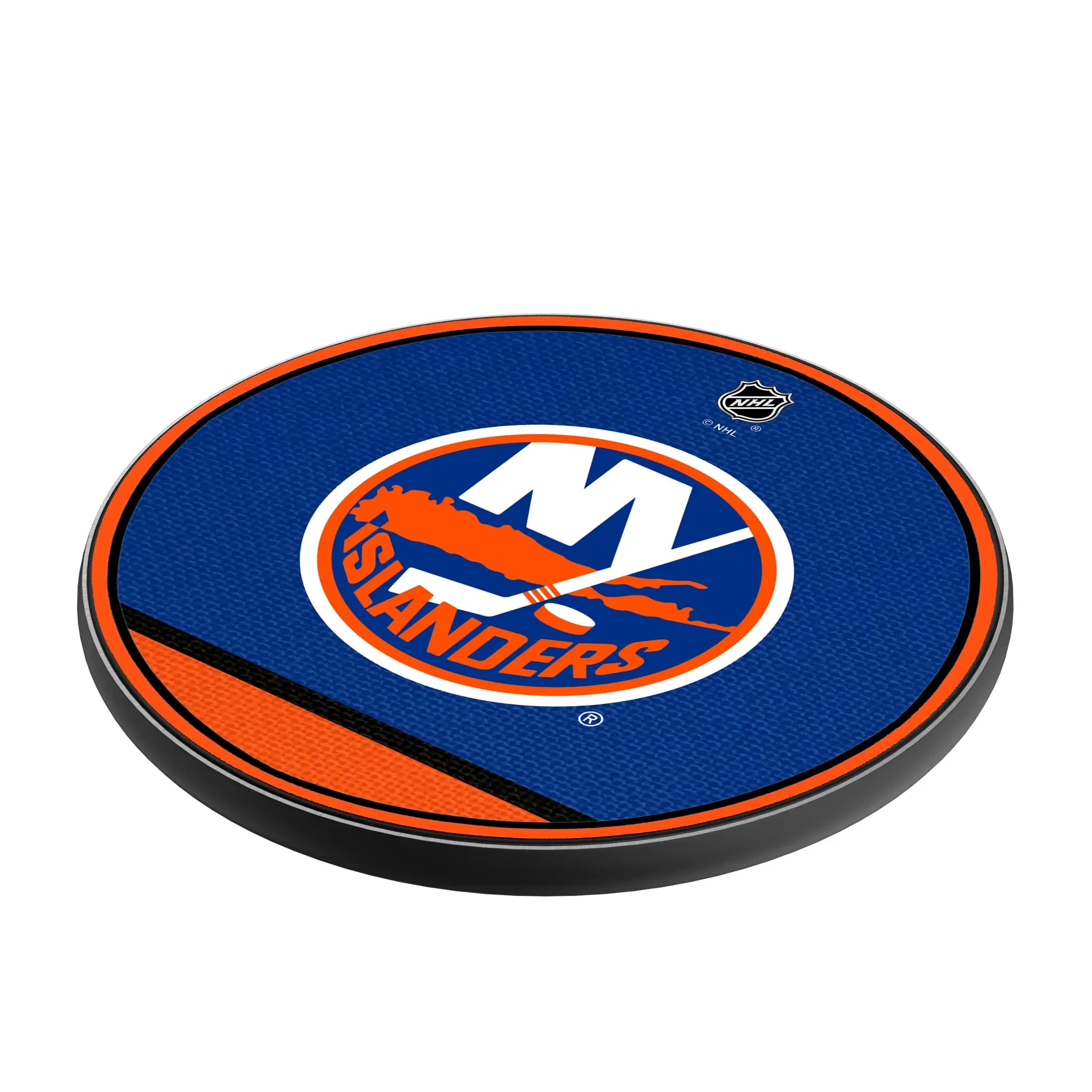 New York Islanders Stripe 15-Watt Wireless Charger - Isometric View