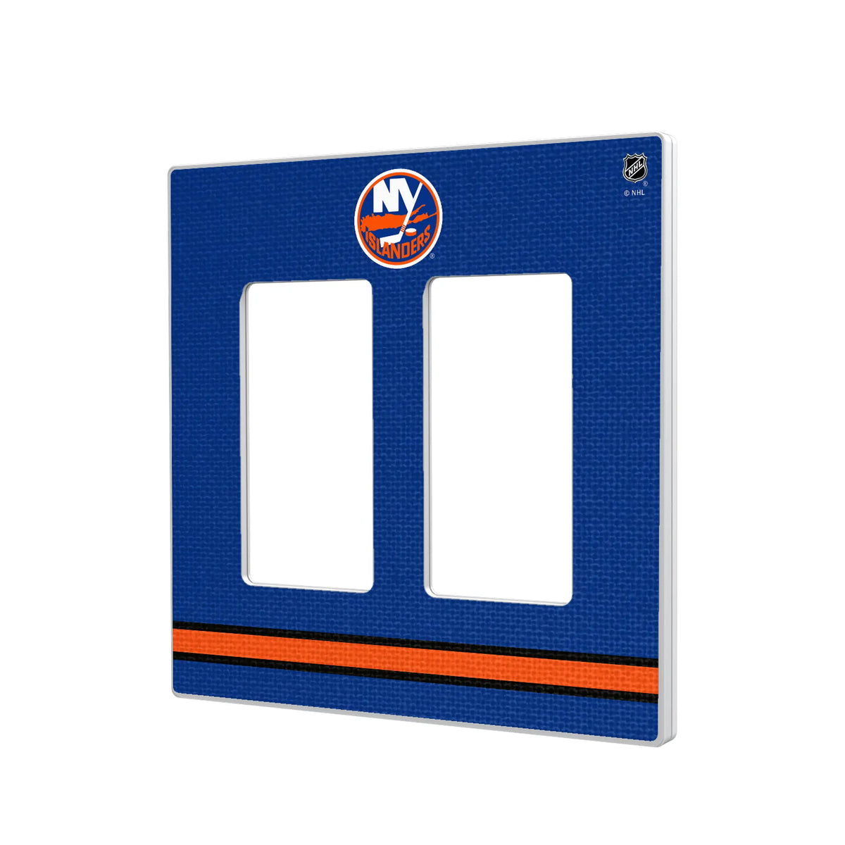 New York Islanders Stripe Hidden-Screw Light Switch Plate#Style_Double Rocker