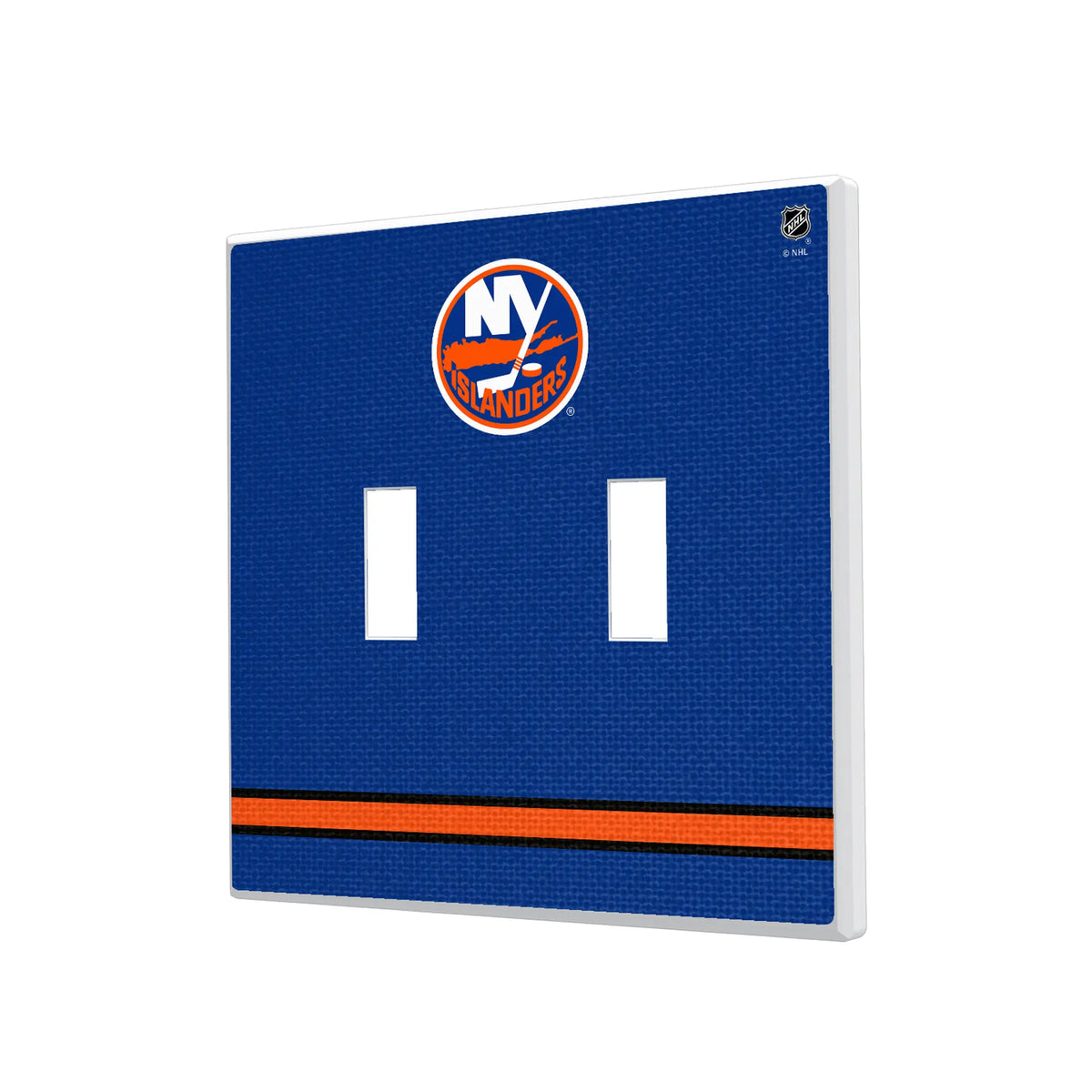 New York Islanders Stripe Hidden-Screw Light Switch Plate#Style_Double Toggle