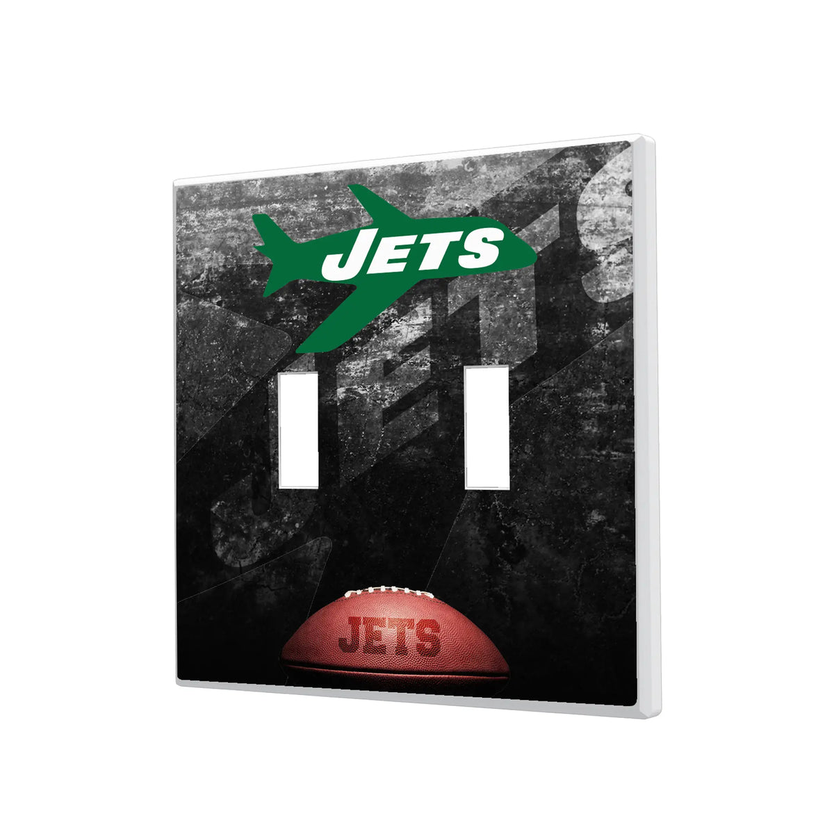 New York Jets 1963 Historic Collection Legendary Hidden-Screw Light Switch Plate#Style_Double Toggle