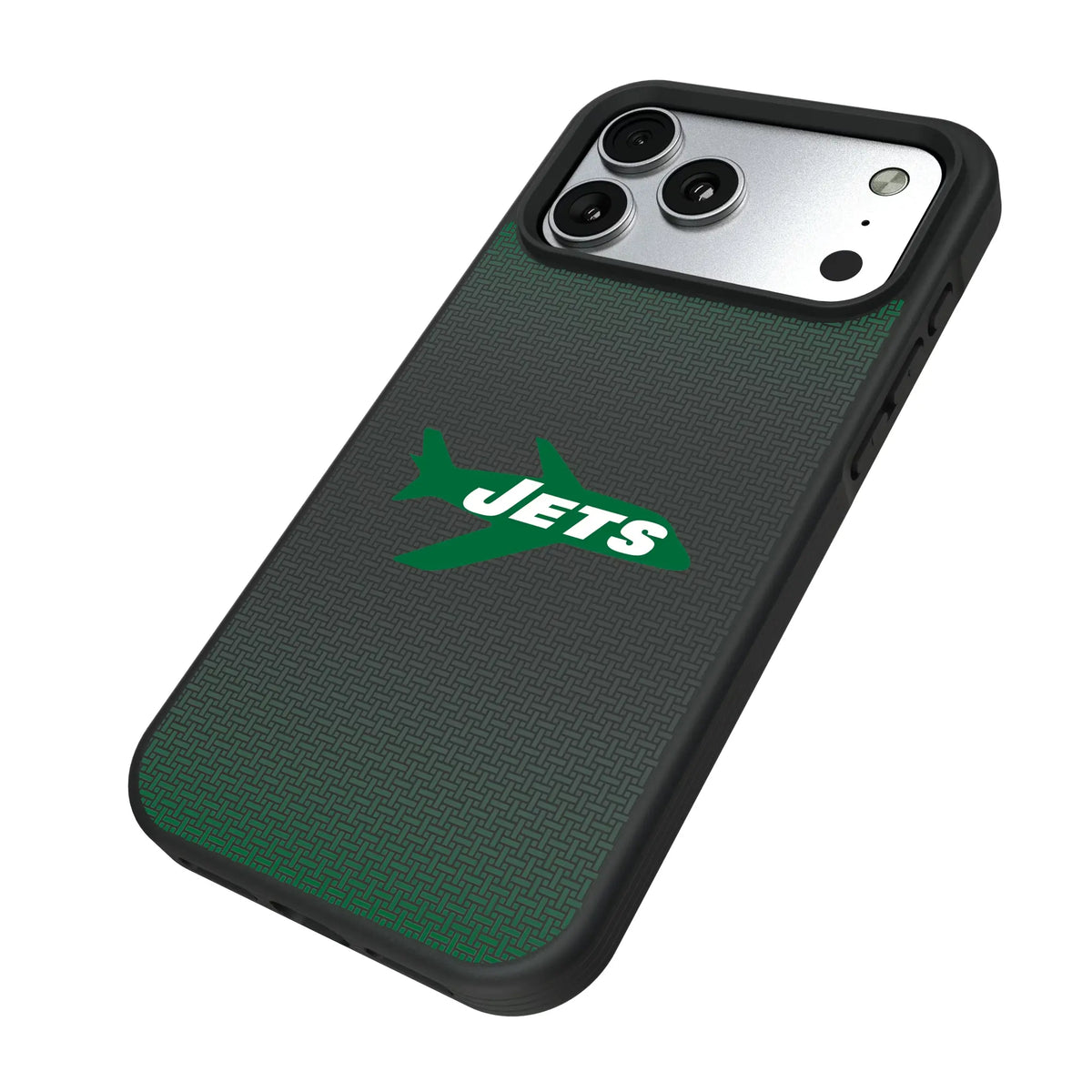 New York Jets 1963 Historic Collection Linen iPhone Bump Phone Case for Apple iPhone - Isometric View#Device_iPhone 17 Pro Max