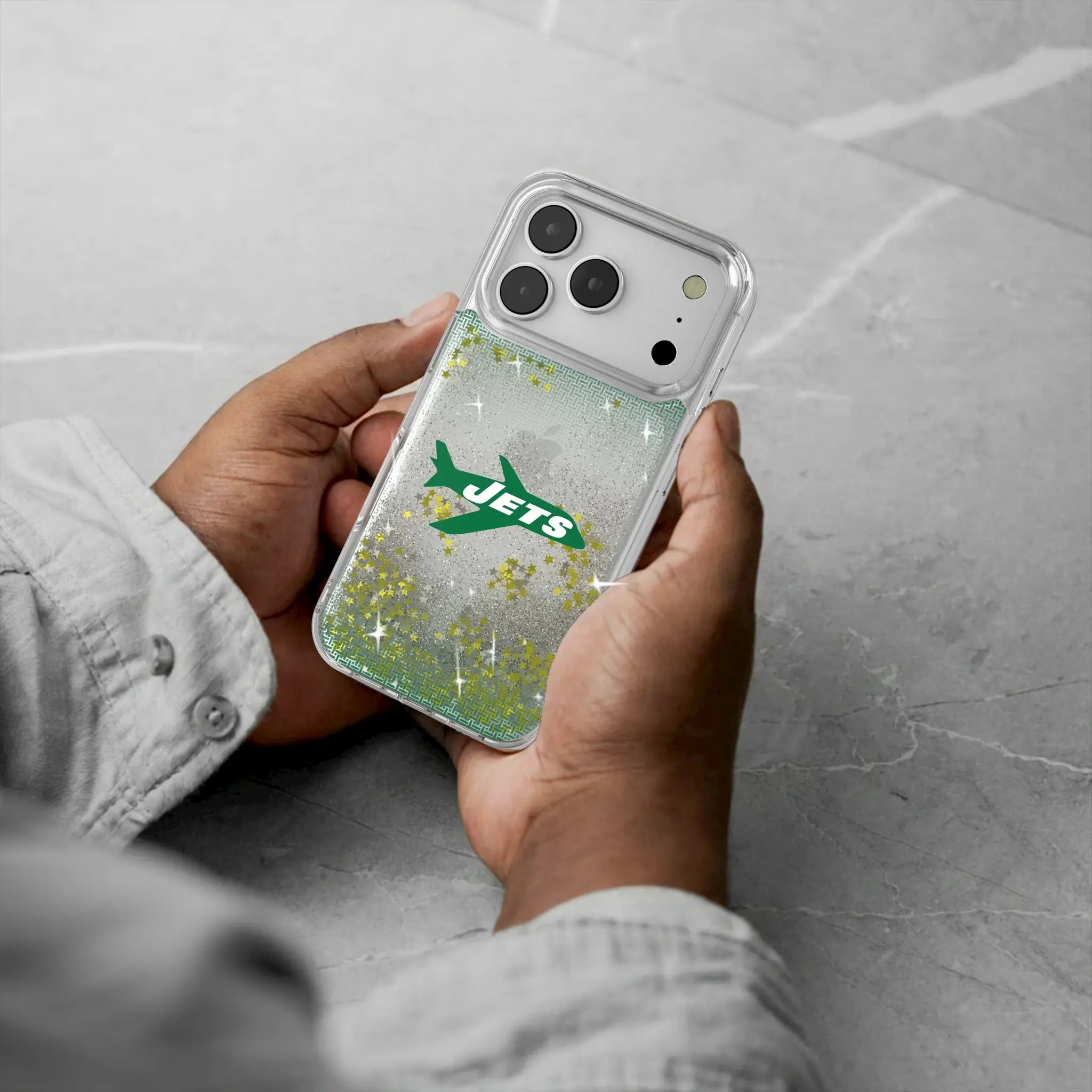 New York Jets 1963 Historic Collection Linen iPhone Glitter Phone Case for Apple iPhone - Lifestyle#Device_iPhone 17 Pro