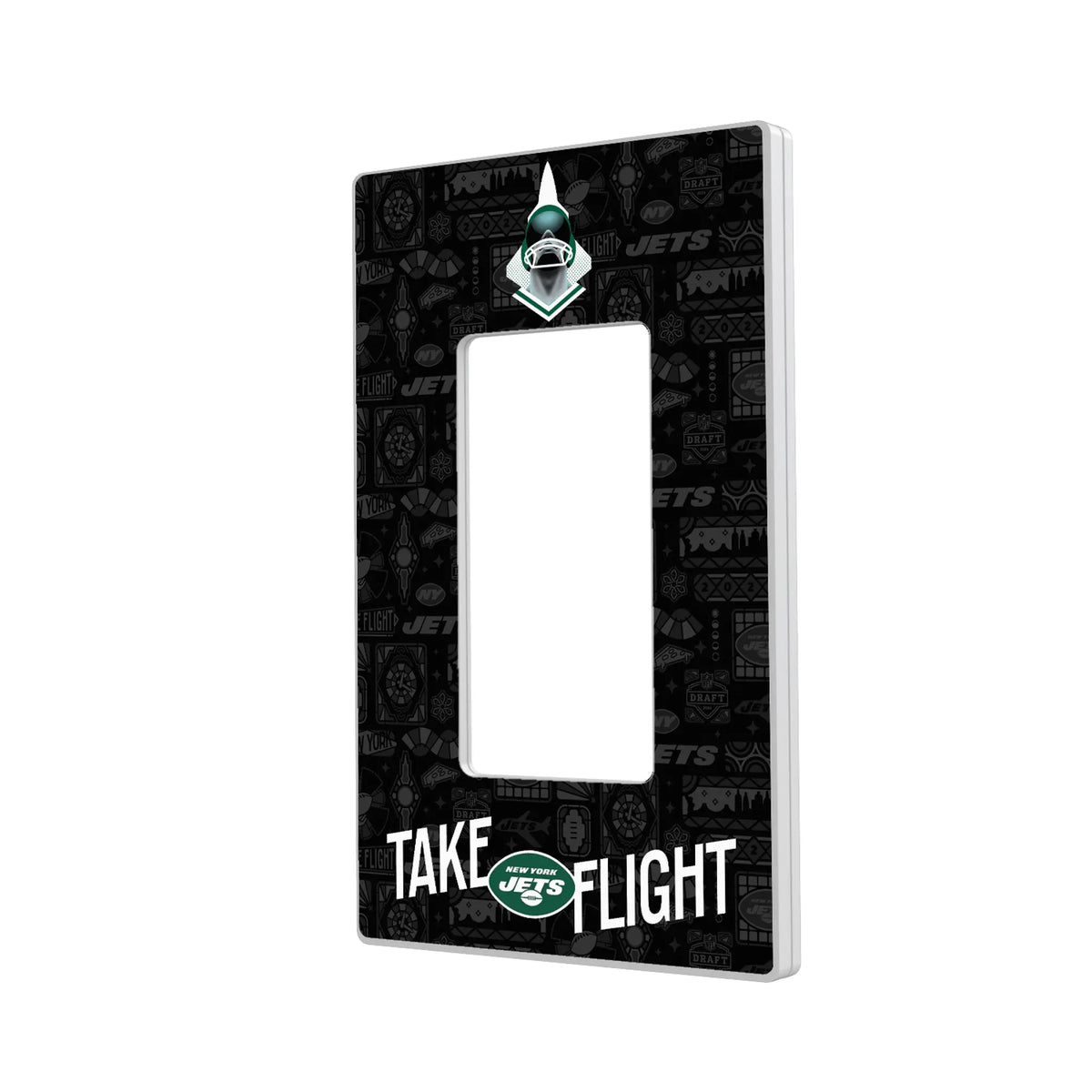 New York Jets Deco Hidden-Screw Light Switch Plate#Style_Single Rocker