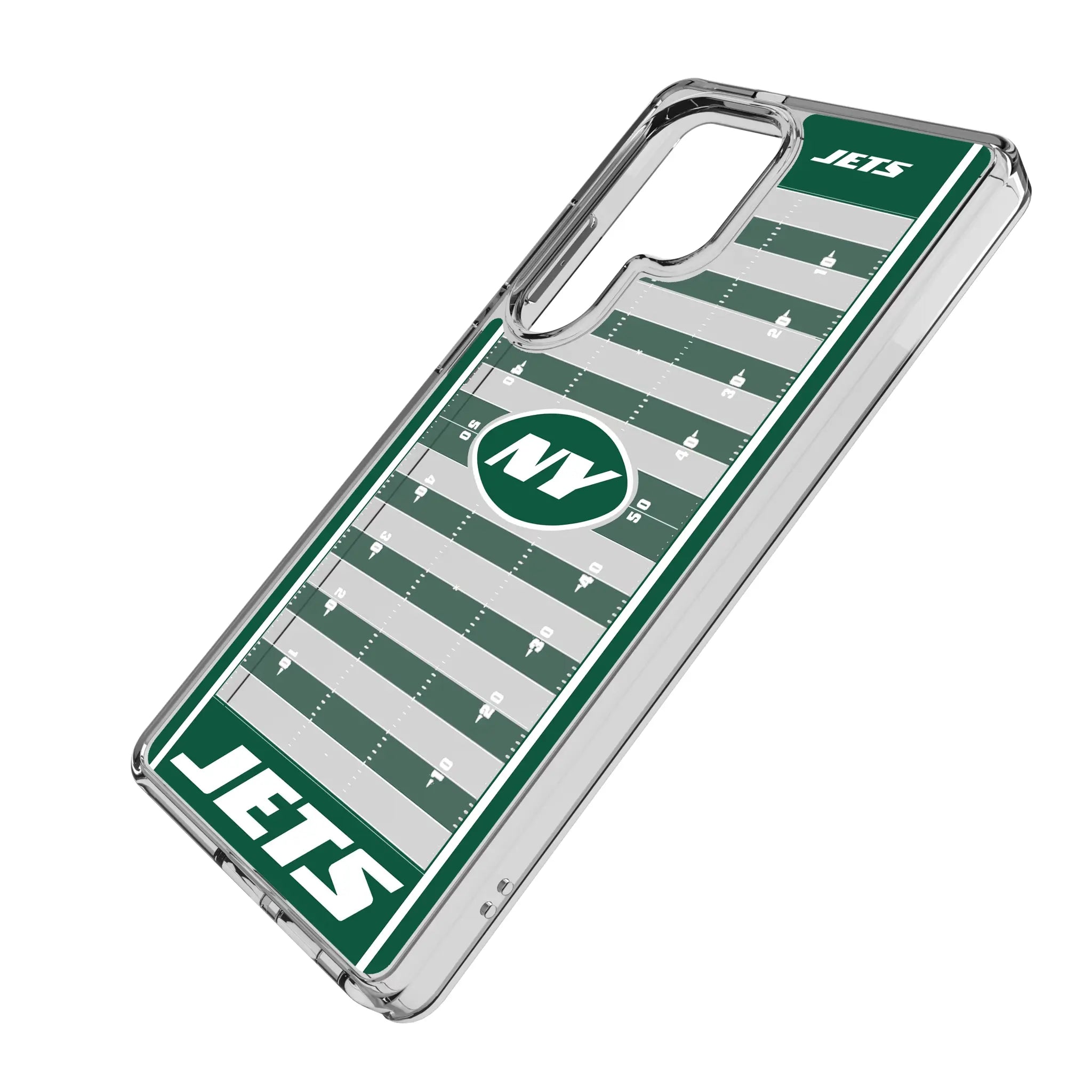 New York Jets Field Galaxy Clear Phone Case for Samsung Galaxy - Isometric View#Device_Galaxy S25 Ultra