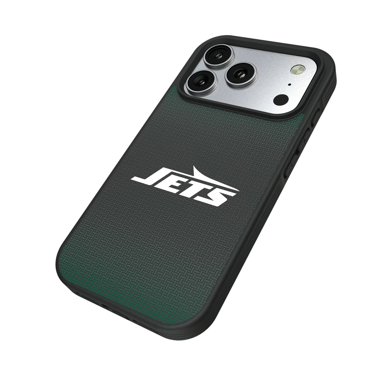 New York Jets Linen iPhone Bump Phone Case for Apple iPhone - Isometric View#Device_iPhone 17 Pro