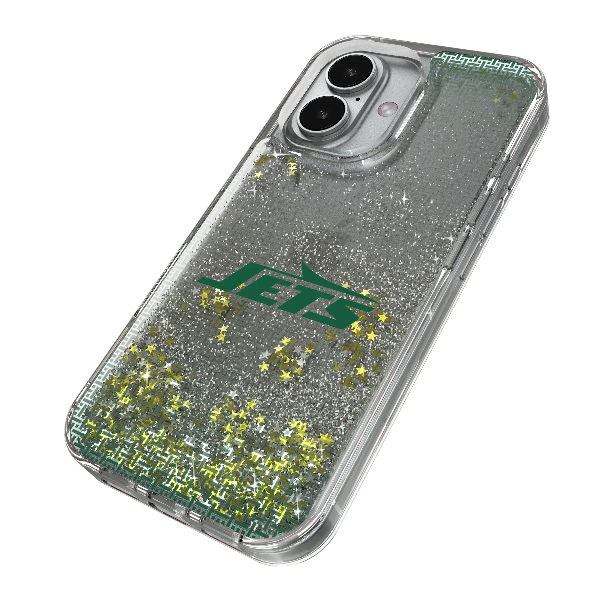 New York Jets Linen iPhone Glitter Phone Case for Apple iPhone - Isometric View