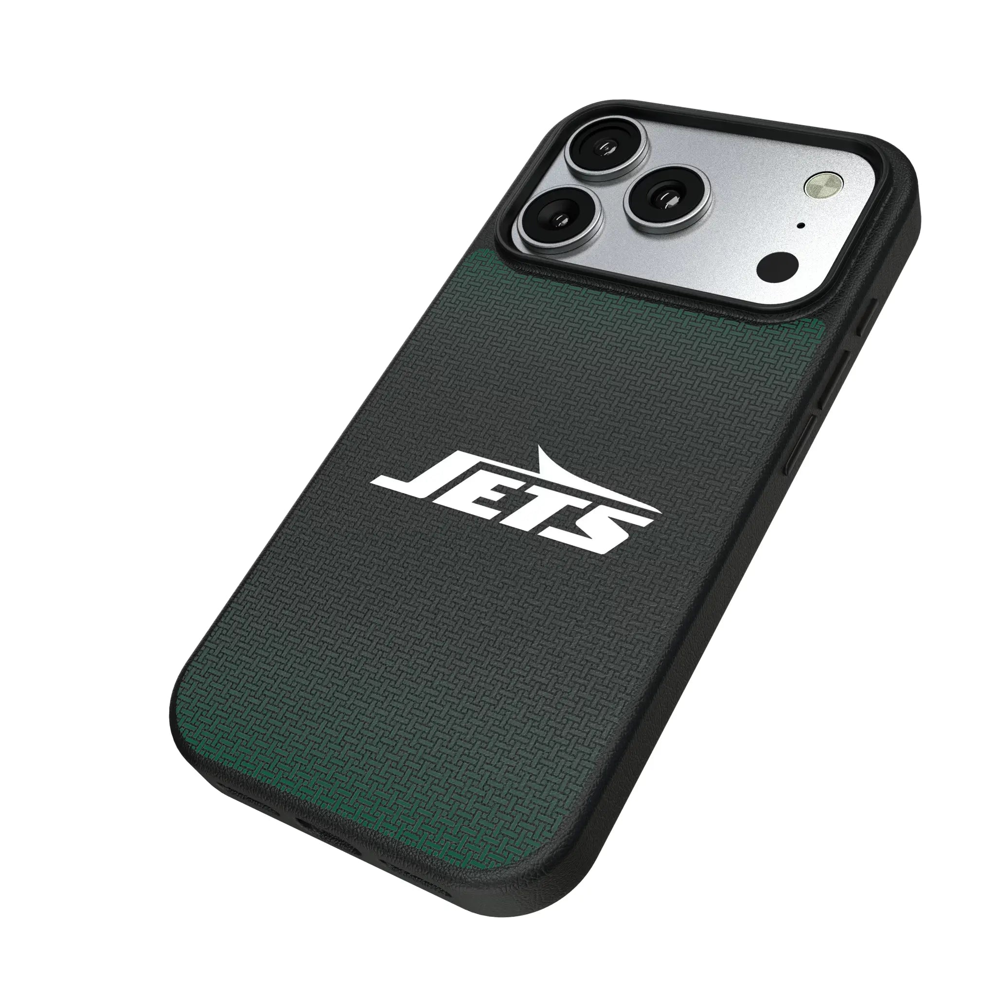 New York Jets Linen iPhone MagSafe Compatible Phone Case for Apple iPhone - Isometric View#Device_iPhone 17 Pro