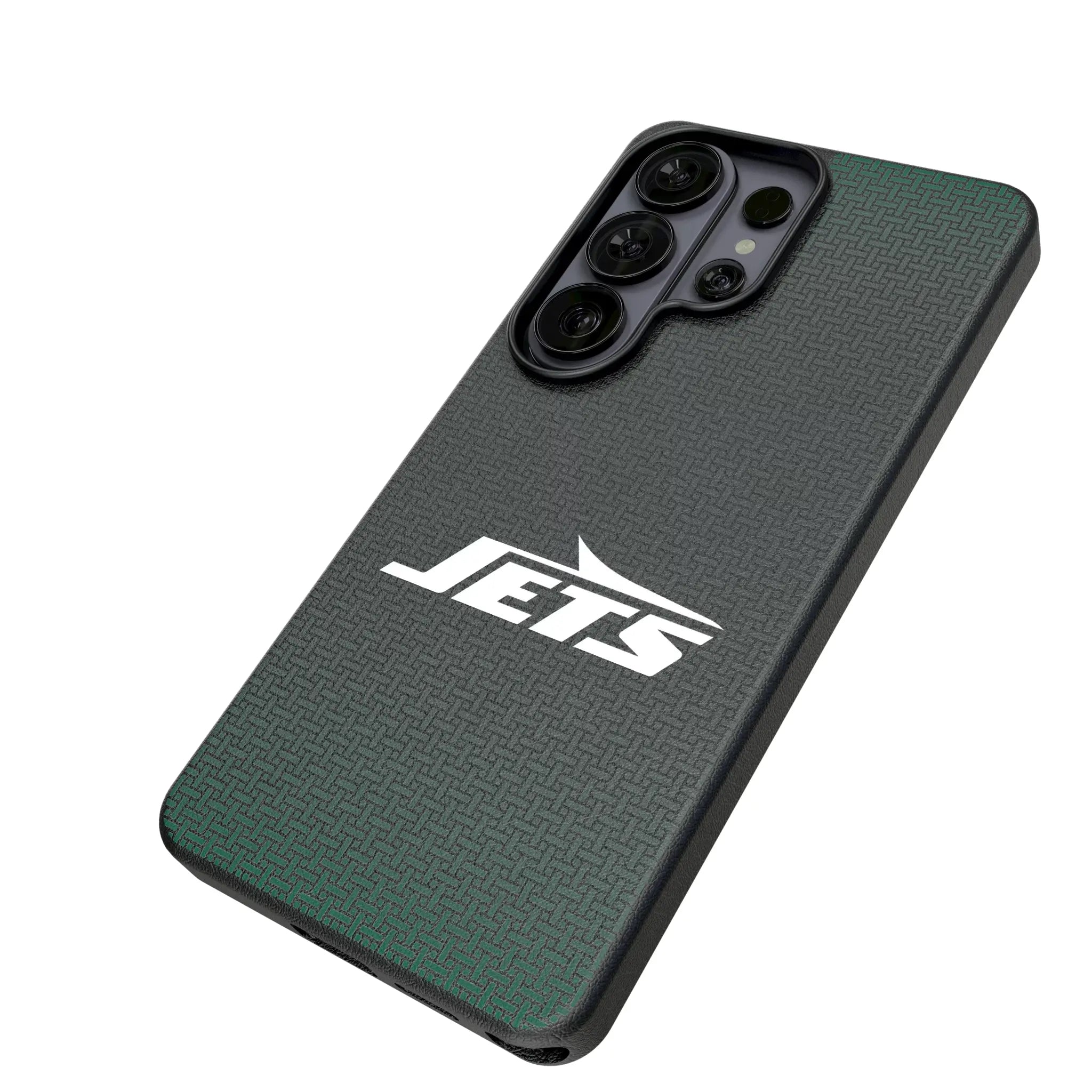 New York Jets Linen Galaxy MagSafe Compatible Phone Case for Samsung Galaxy - Isometric View#Device_Galaxy S26 Ultra