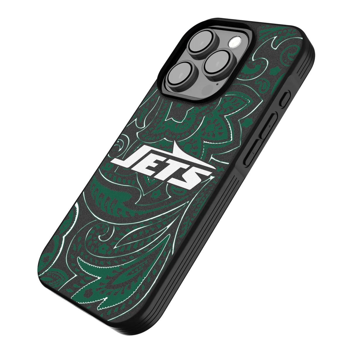 New York Jets Paisley iPhone Bump Phone Case for Apple iPhone - Isometric View