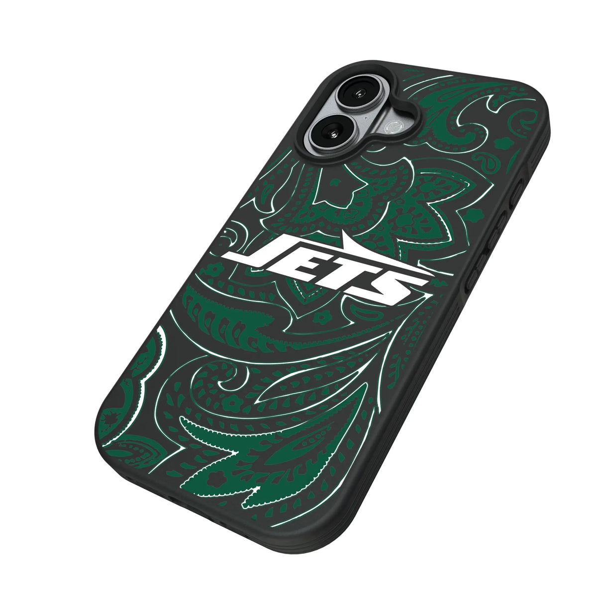 New York Jets Paisley iPhone Bump Phone Case for Apple iPhone - Isometric View#Device_iPhone 17