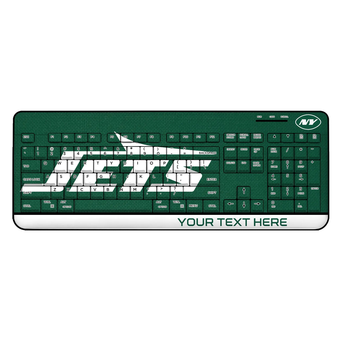 New York Jets Personalized Endzone Solid Wireless USB Keyboard