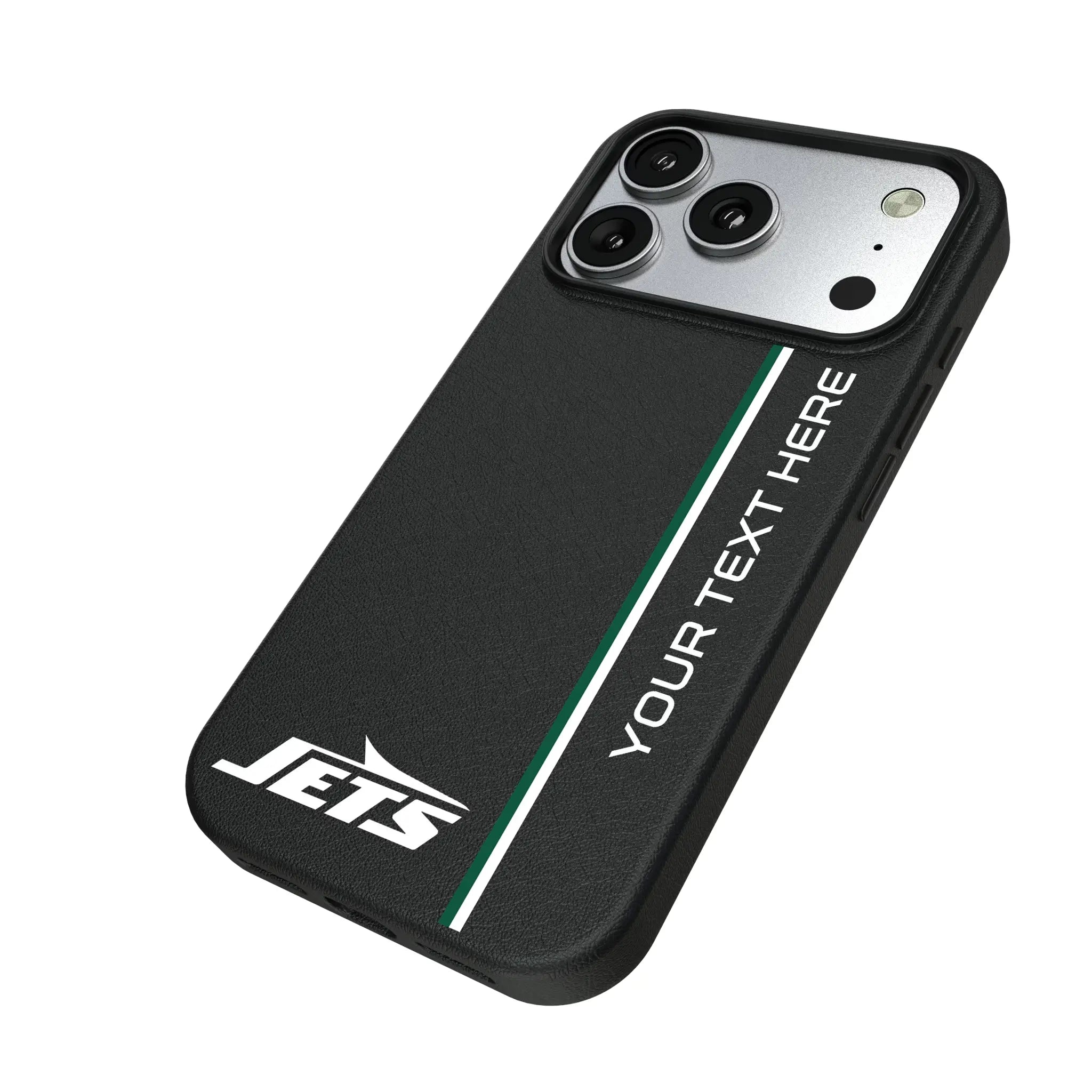 New York Jets Personalized Sidebard iPhone MagSafe Compatible Phone Case for Apple iPhone - Isometric View#Device_iPhone 17 Pro