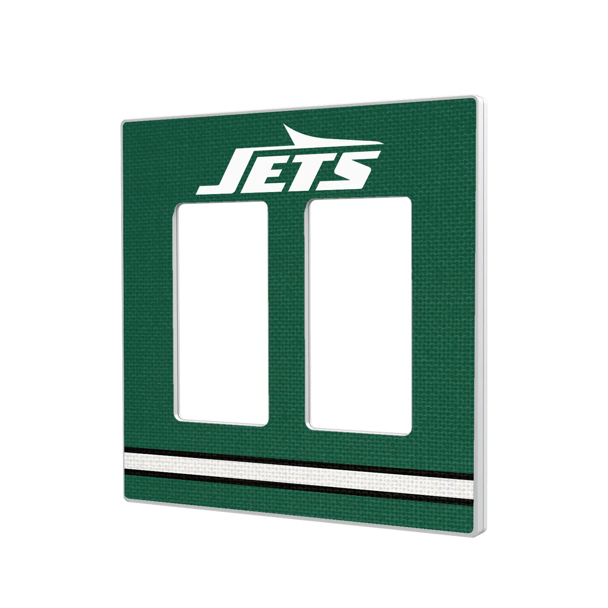 New York Jets Stripe Hidden-Screw Light Switch Plate#Style_Double Rocker