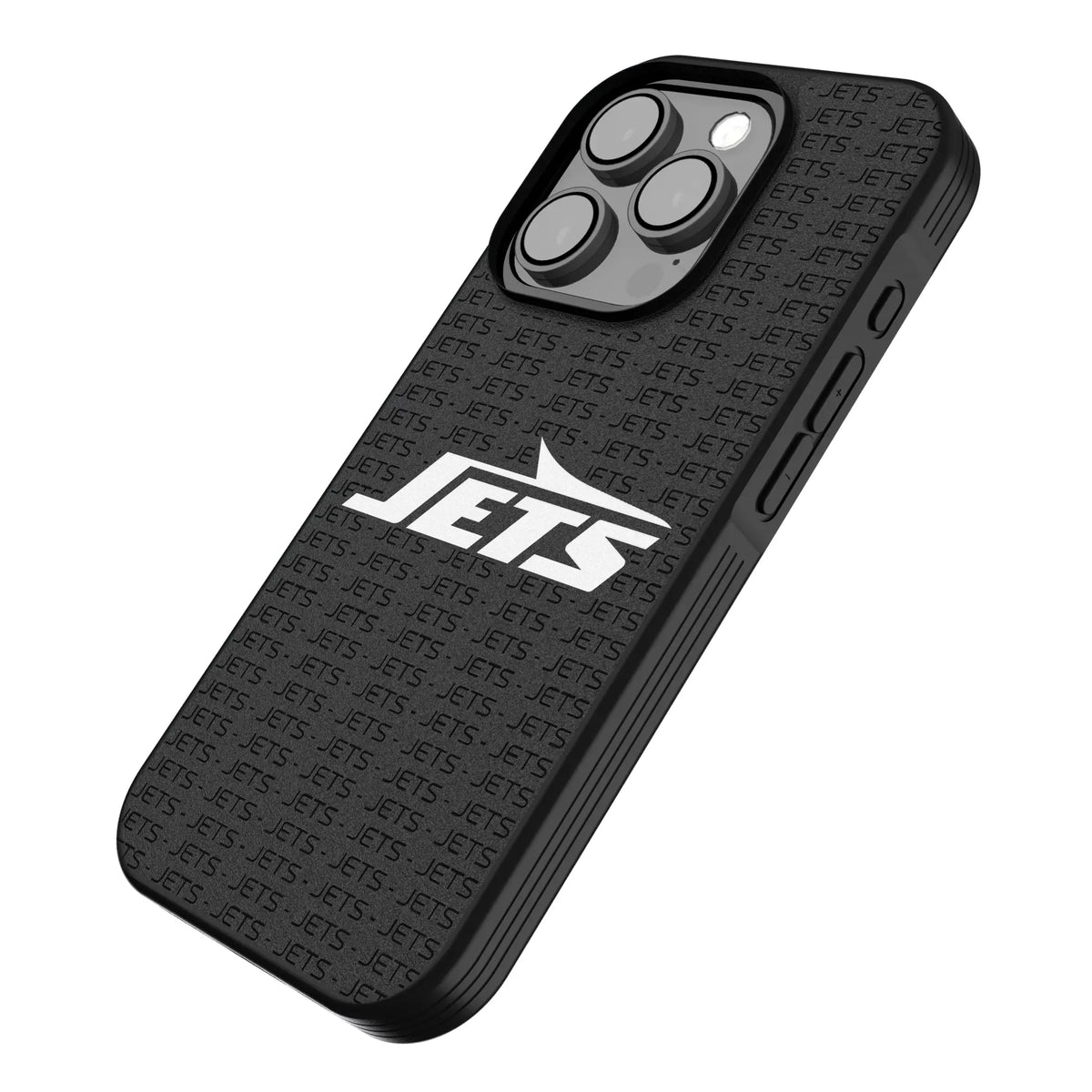 New York Jets Text Backdrop iPhone Bump Phone Case for Apple iPhone - Isometric View