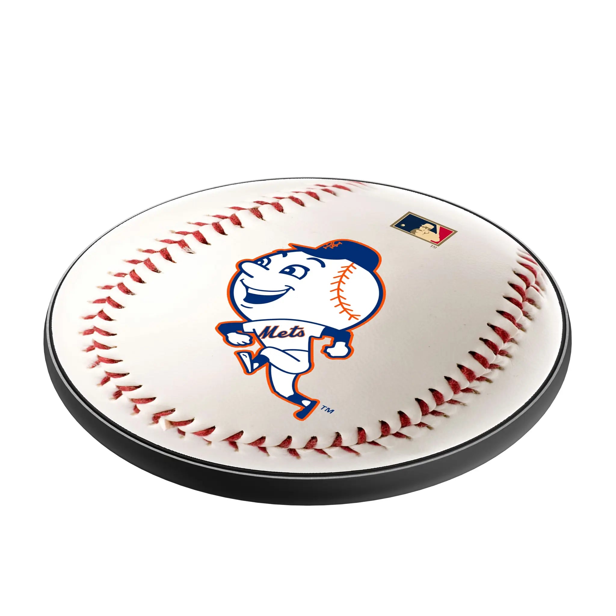 New York Mets 2014 - Cooperstown Collection Baseball 15-Watt Wireless Charger - Isometric View