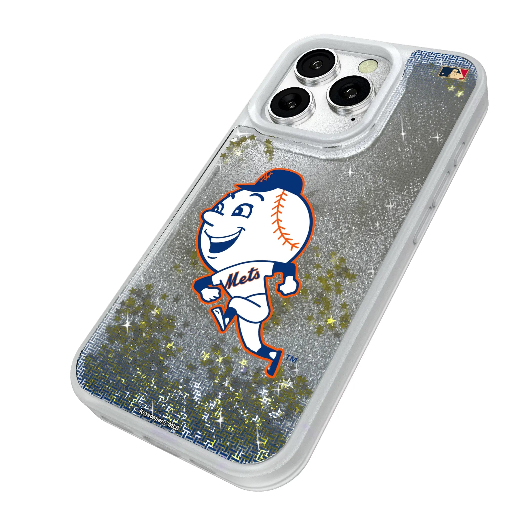 New York Mets 2014 - Cooperstown Collection Linen iPhone Glitter Phone Case for Apple iPhone - Isometric View