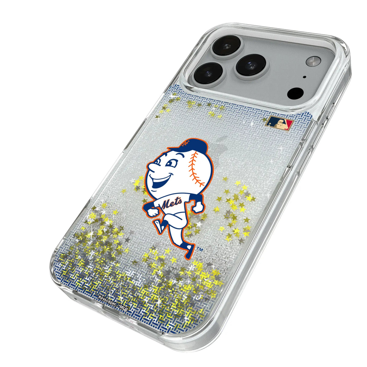 New York Mets 2014 - Cooperstown Collection Linen iPhone Glitter Phone Case for Apple iPhone - Isometric View#Device_iPhone 18 Pro