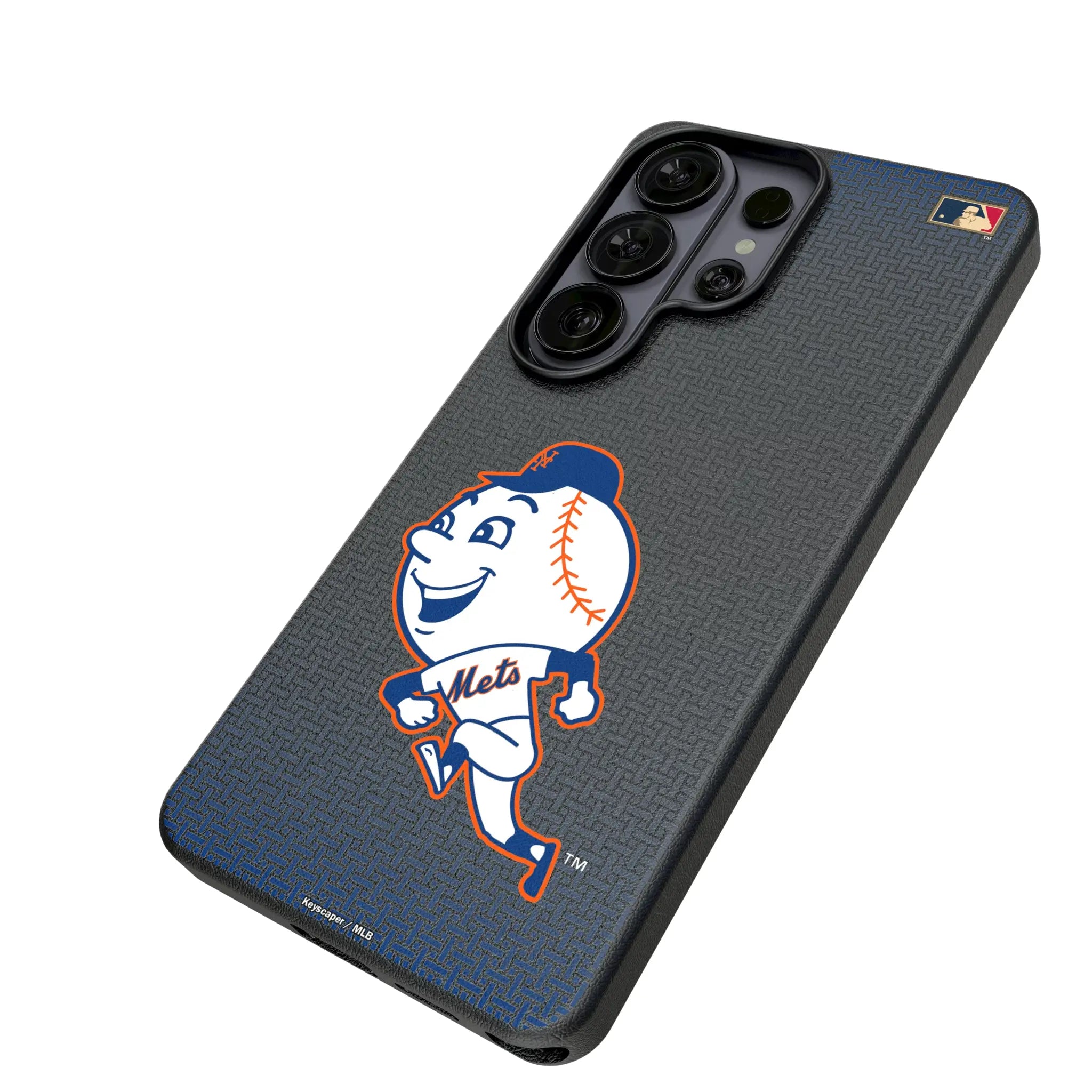 New York Mets 2014 - Cooperstown Collection Linen Galaxy MagSafe Compatible Phone Case for Samsung Galaxy - Isometric View#Device_Galaxy S26 Ultra