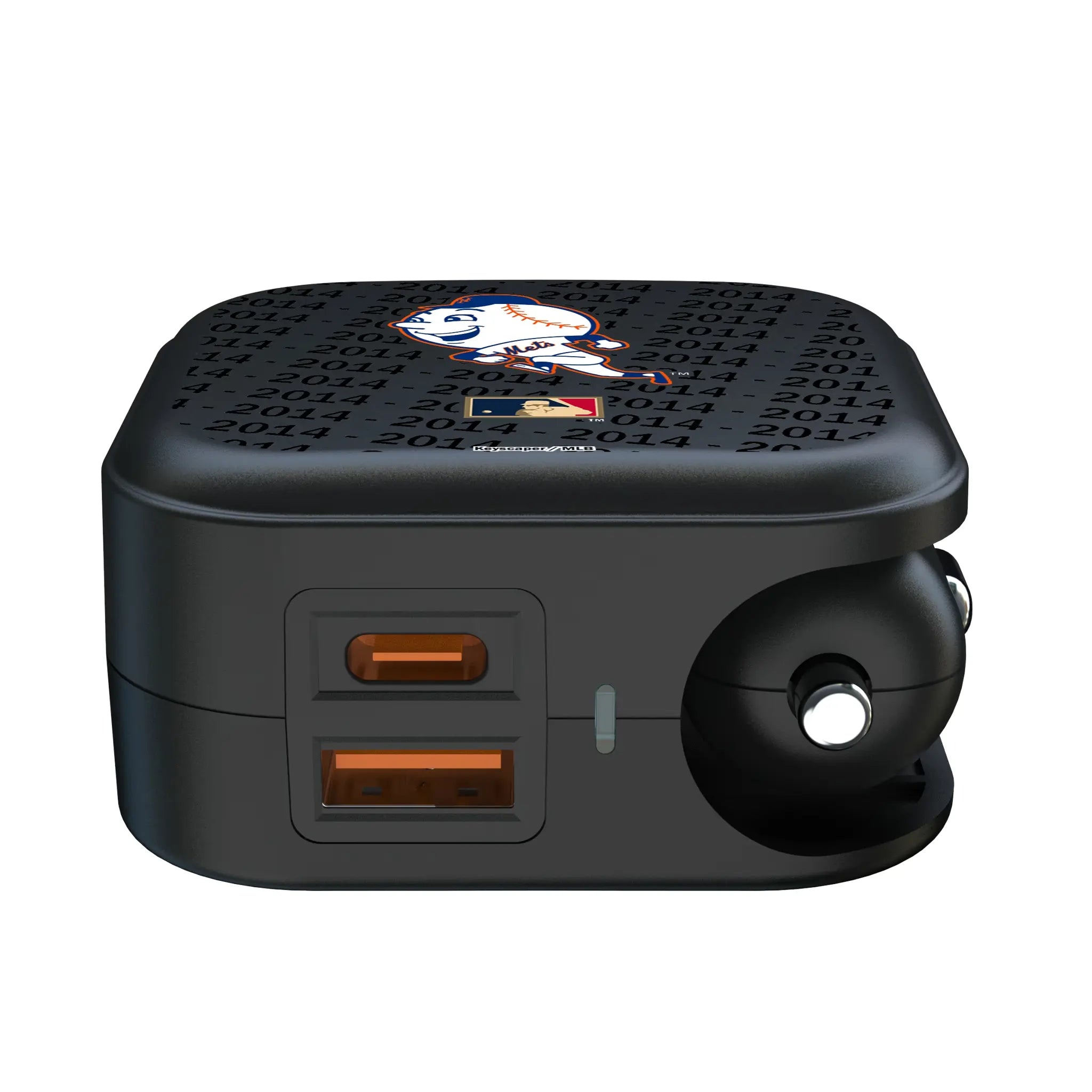 New York Mets 2014 - Cooperstown Collection Text Backdrop 2 in 1 USB A/C Charger