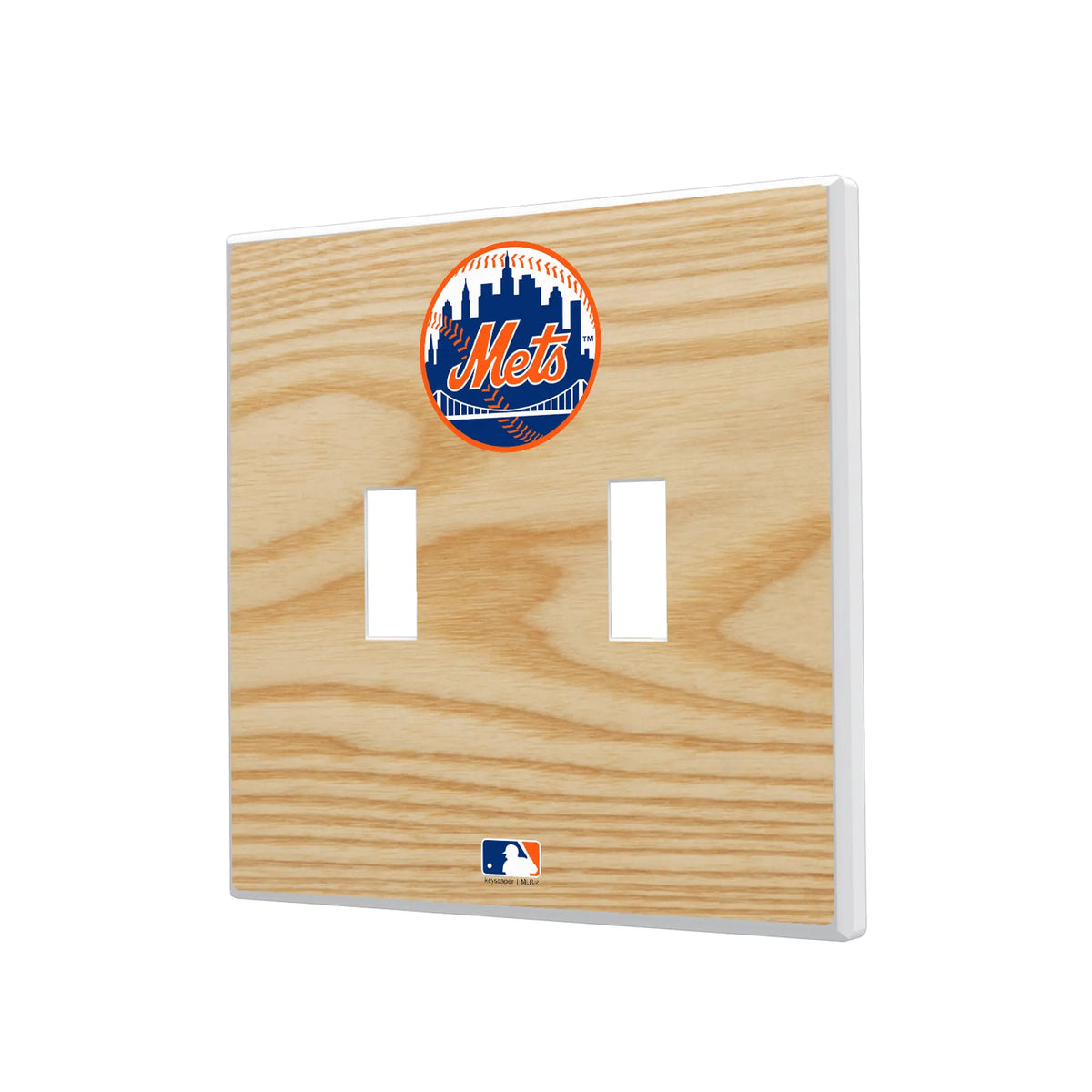 New York Mets Baseball Bat Hidden-Screw Light Switch Plate#Style_Double Toggle