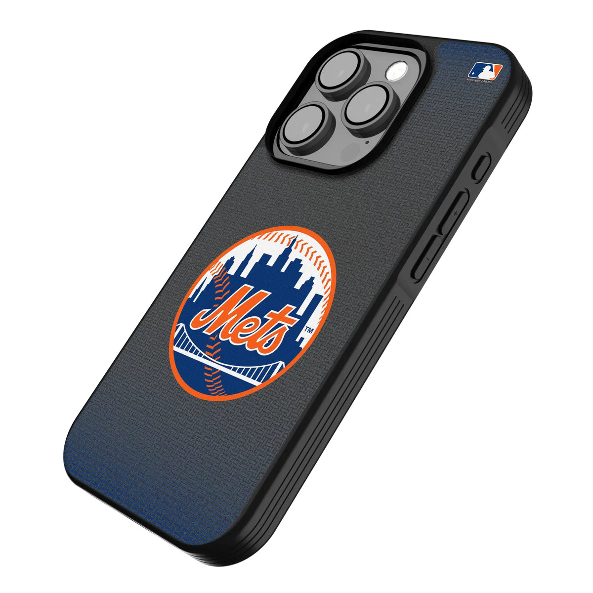 New York Mets Linen iPhone Bump Phone Case for Apple iPhone - Isometric View