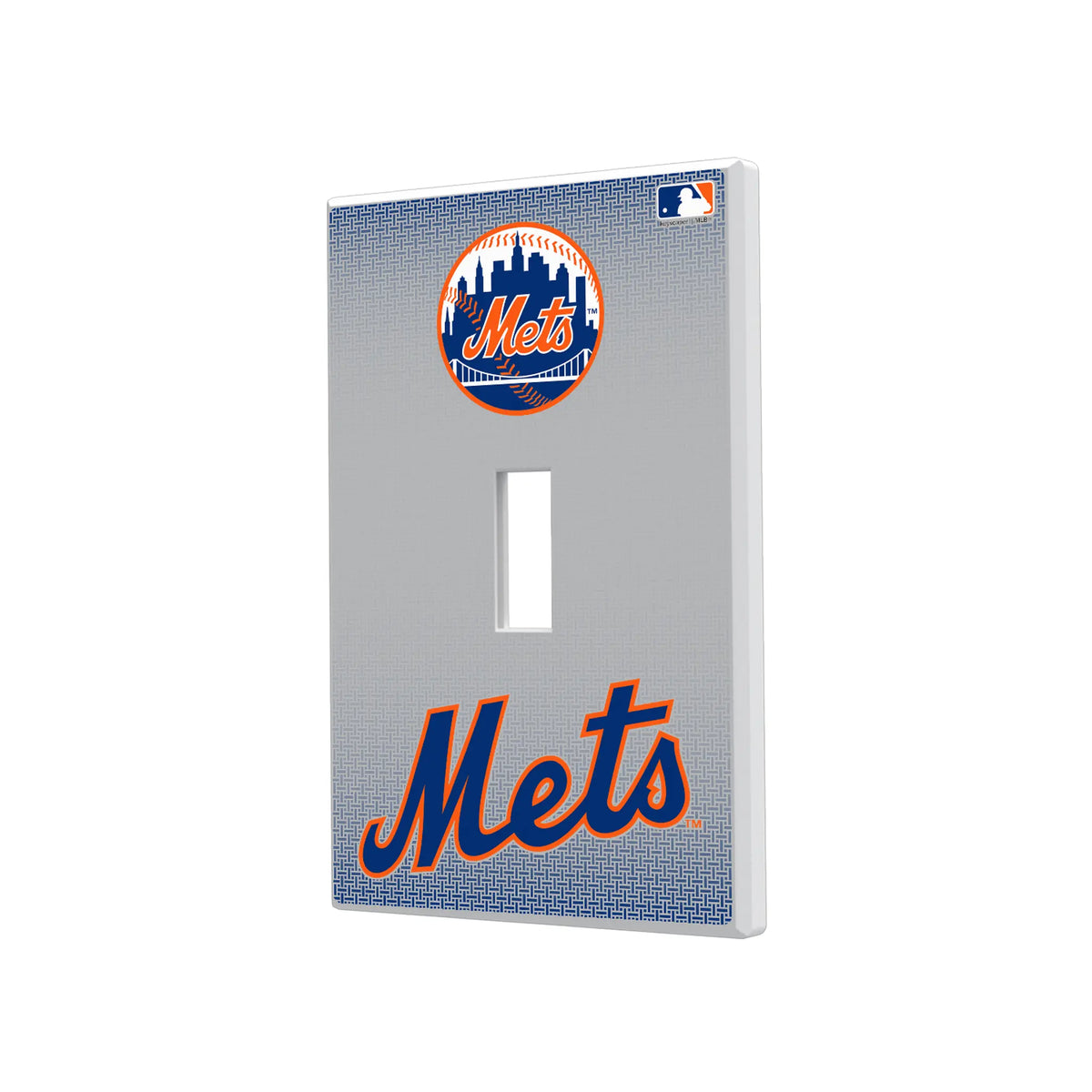 New York Mets Linen Hidden-Screw Light Switch Plate#Style_Single Toggle