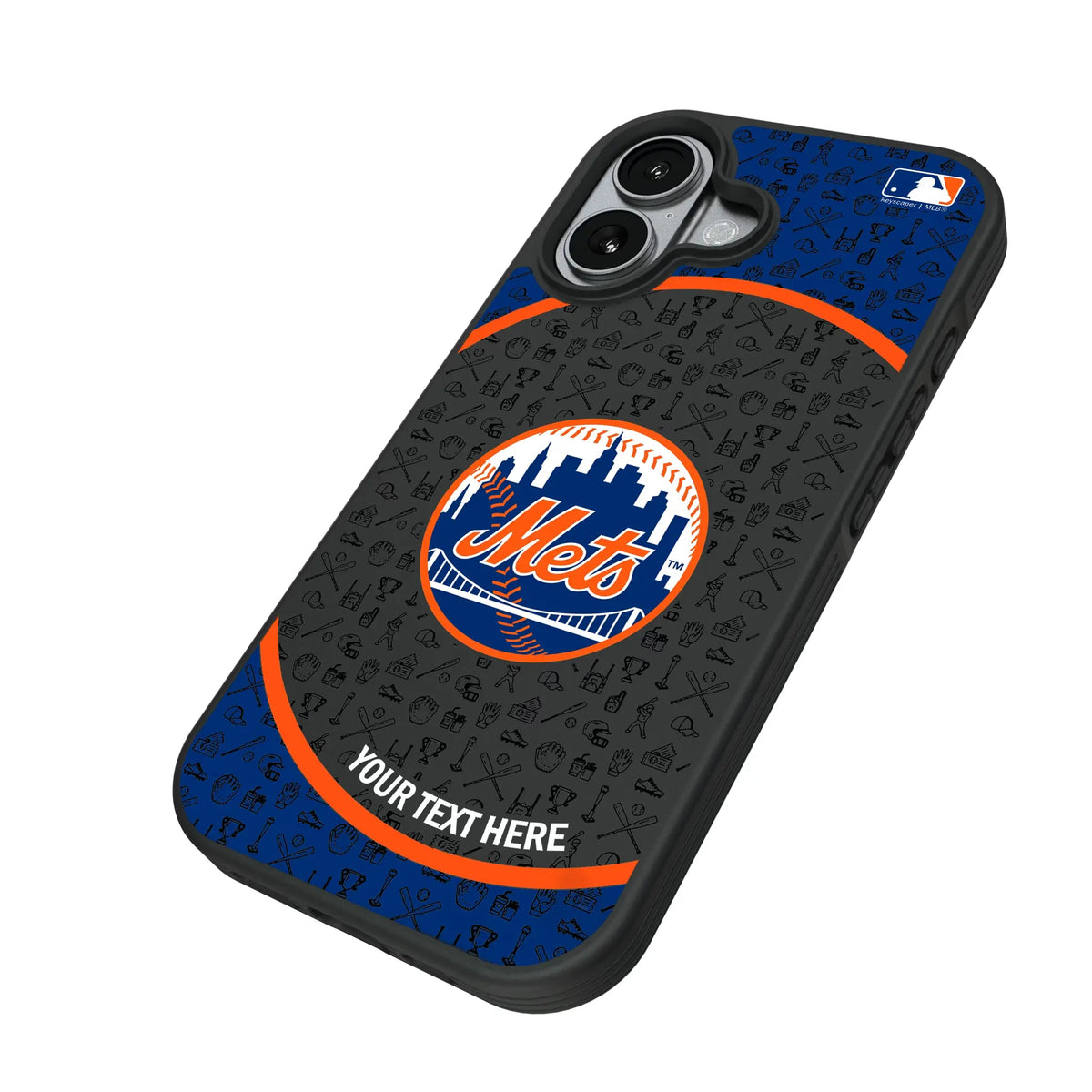 New York Mets Personalized Circle iPhone Bump Phone Case for Apple iPhone - Isometric View#Device_iPhone 17
