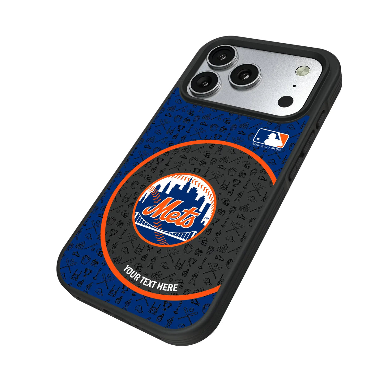 New York Mets Personalized Circle iPhone Bump Phone Case for Apple iPhone - Isometric View#Device_iPhone 17 Pro