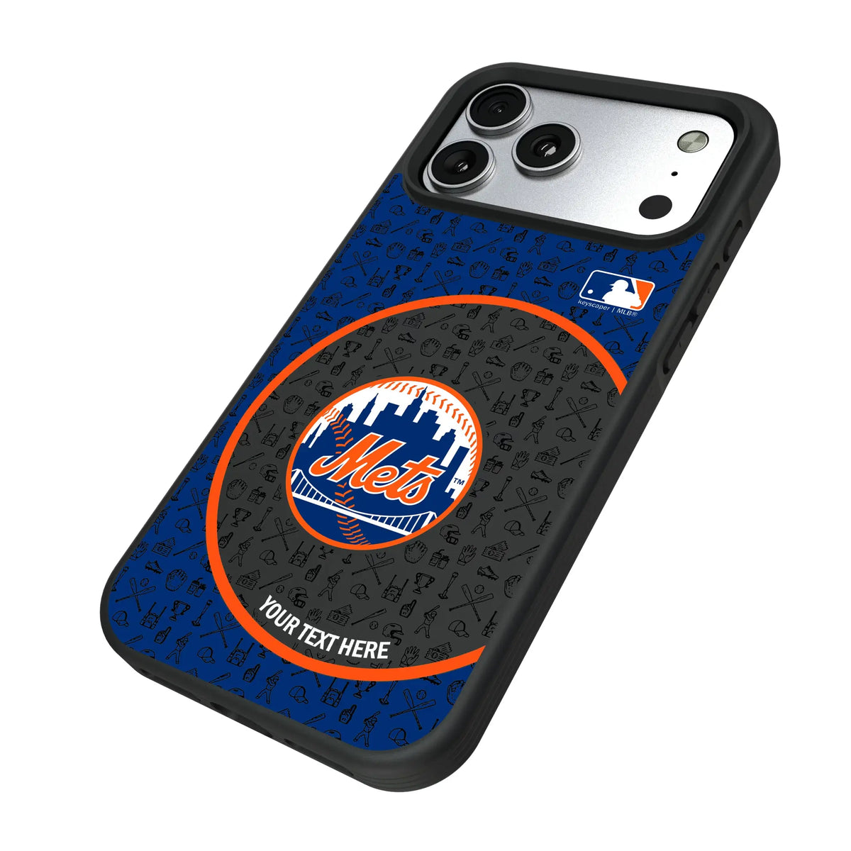 New York Mets Personalized Circle iPhone Bump Phone Case for Apple iPhone - Isometric View#Device_iPhone 17 Pro Max