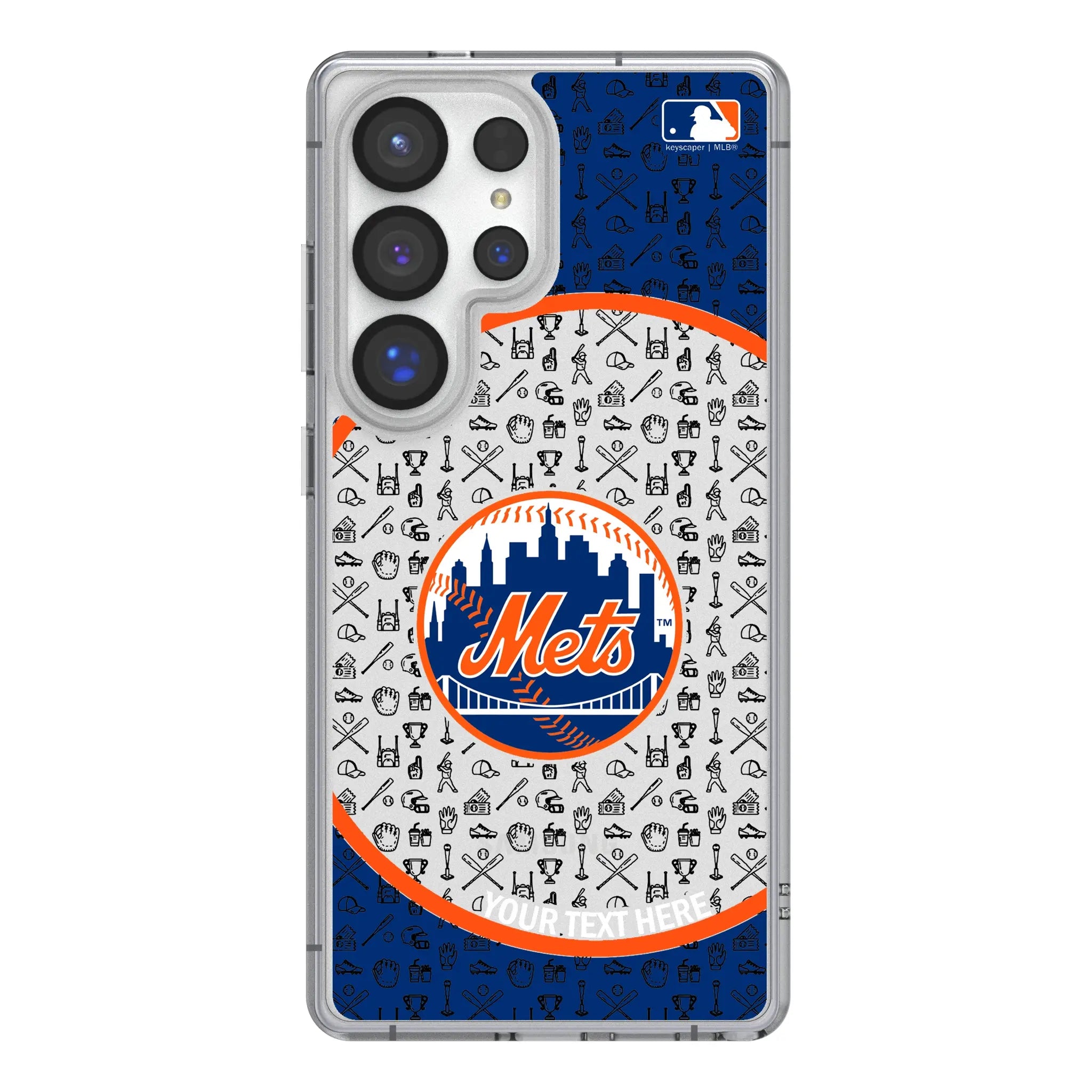 New York Mets Personalized Circle Galaxy Clear Phone Case for Samsung Galaxy#Device_Galaxy S25 Ultra