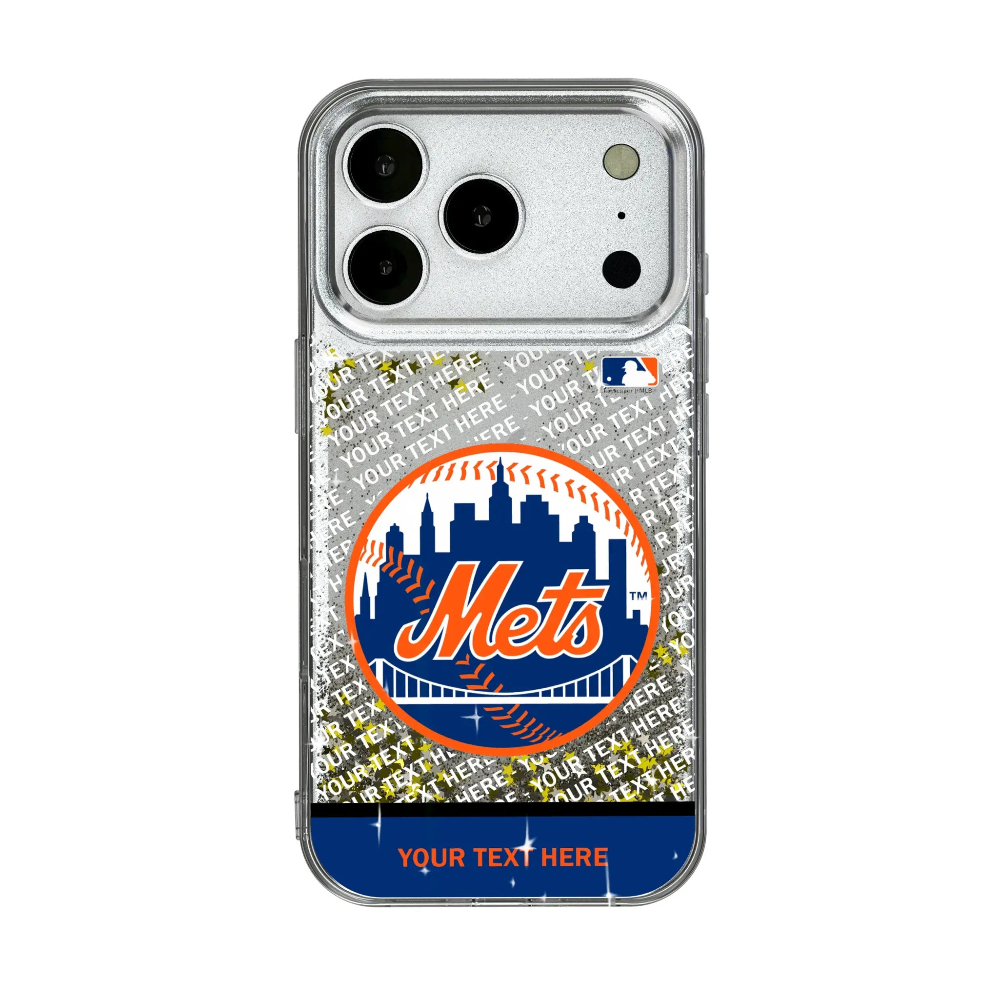 New York Mets Personalized EndZone Plus iPhone Glitter Phone Case for Apple iPhone