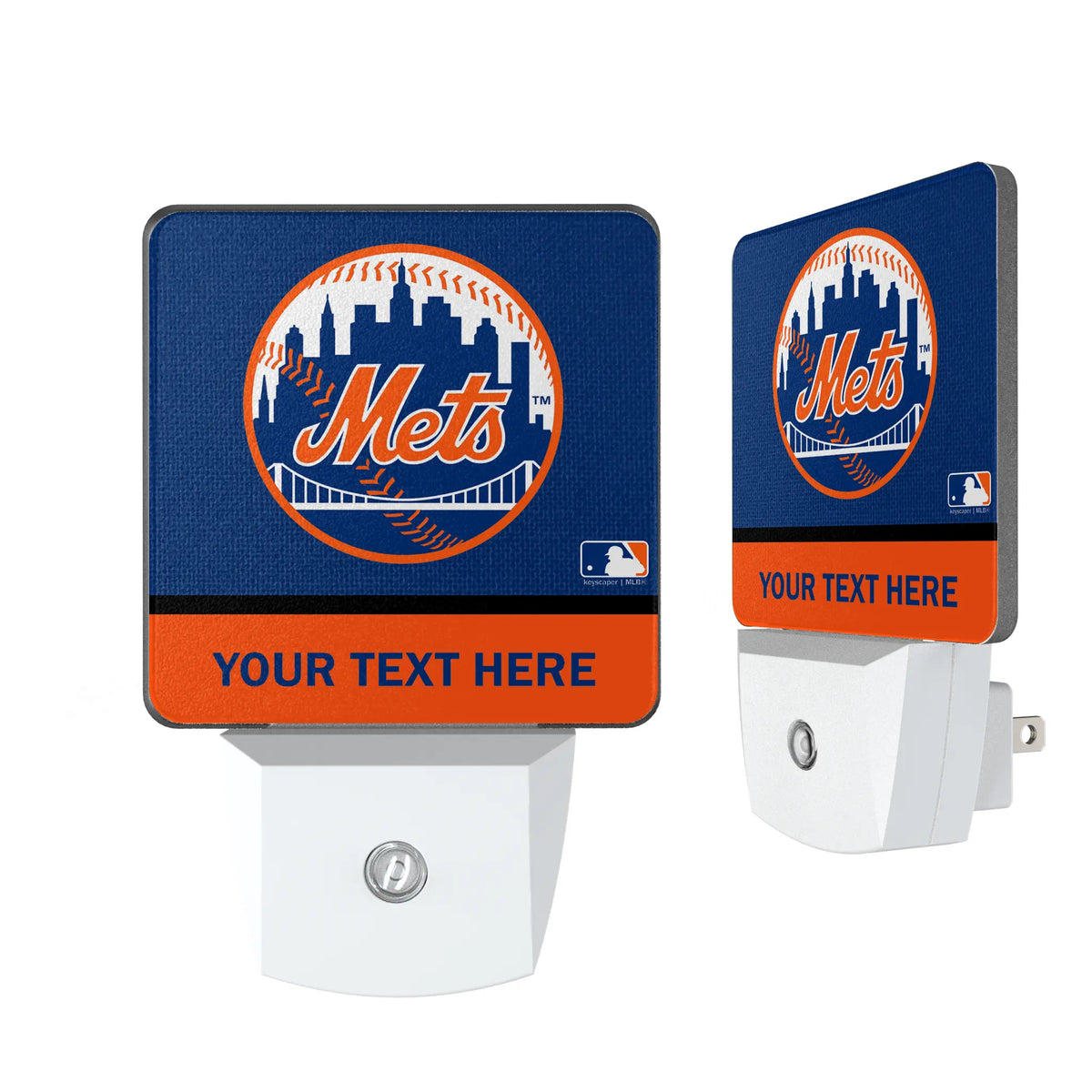 New York Mets Personalized Endzone Solid Night Light 2-Pack