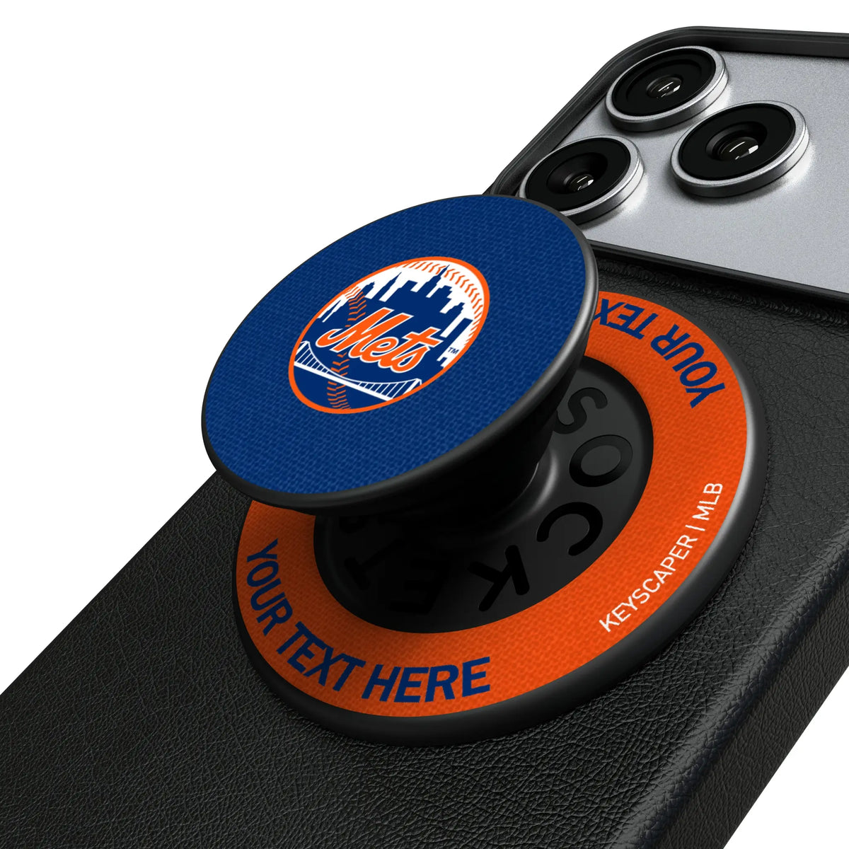 New York Mets Personalized Endzone Solid Popsockets Round Magnetic