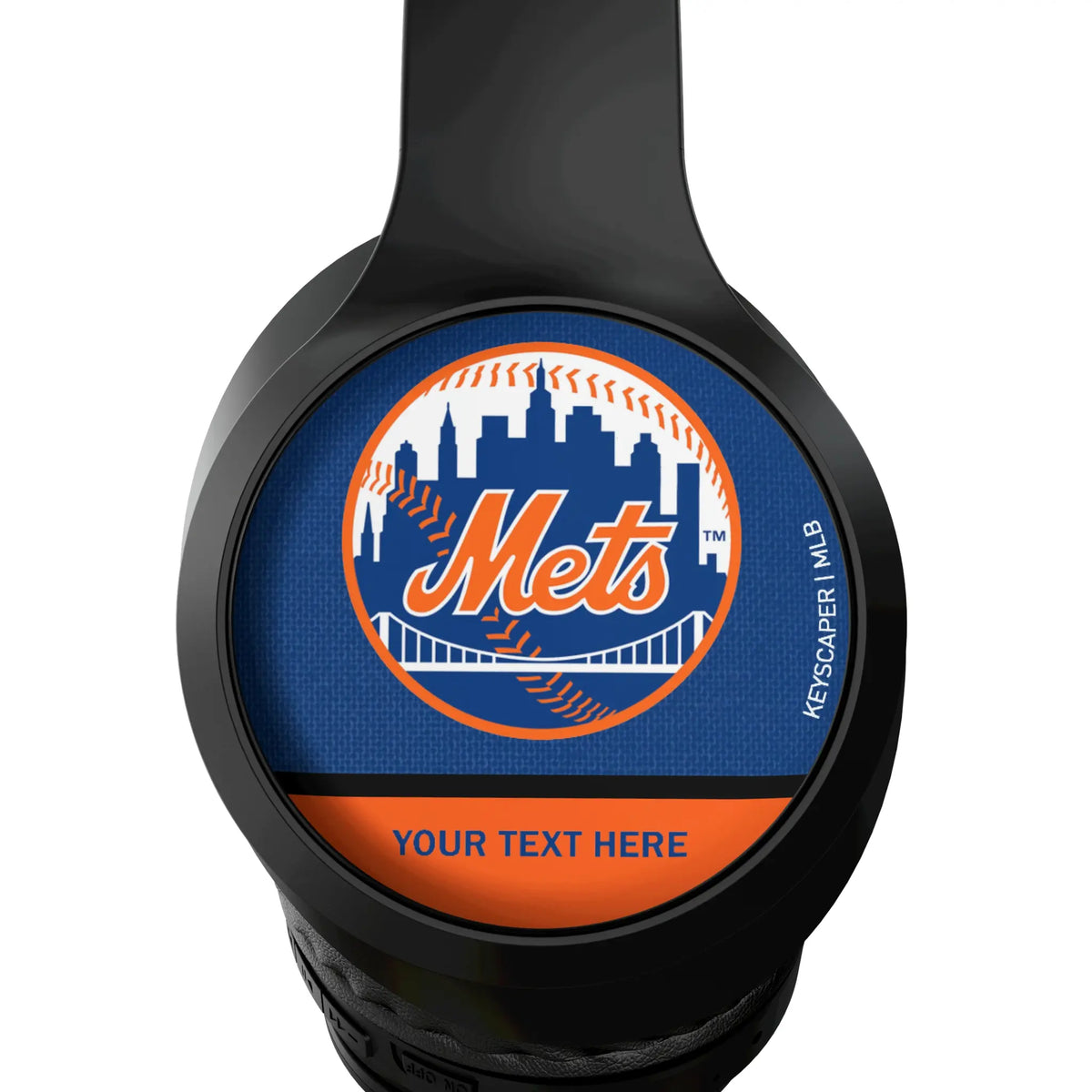 New York Mets Personalized Endzone Solid Wireless Over-Ear Headphones With Case - Detail