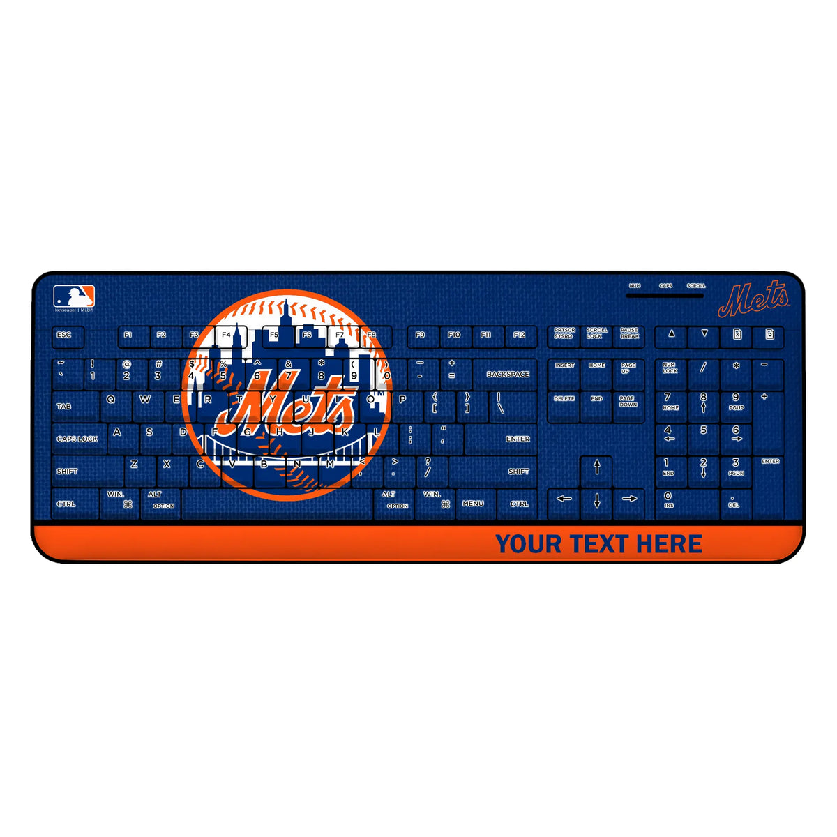 New York Mets Personalized Endzone Solid Wireless USB Keyboard