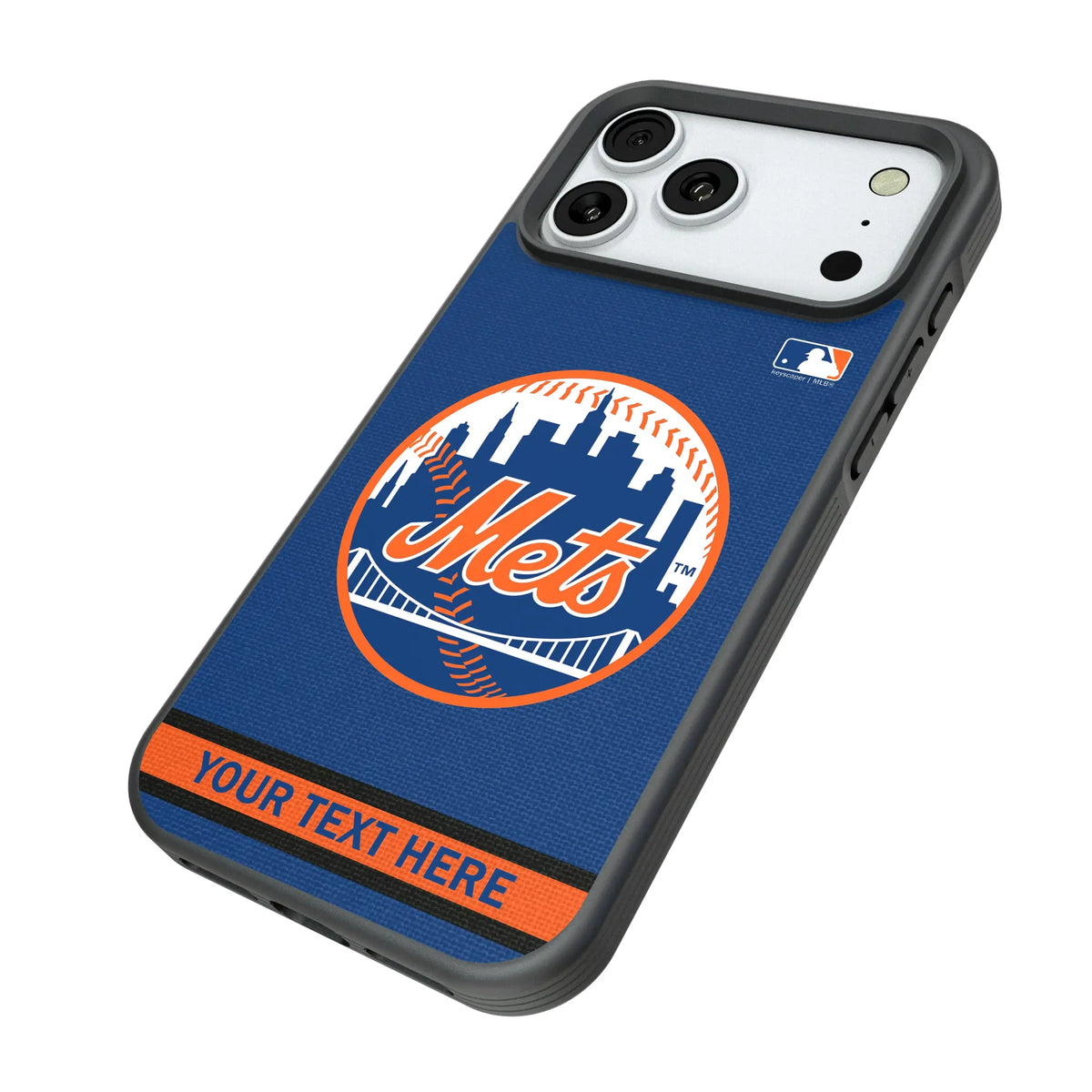 New York Mets Personalized Stripe iPhone Bump Phone Case for Apple iPhone - Isometric View#Device_iPhone 18 Pro Max