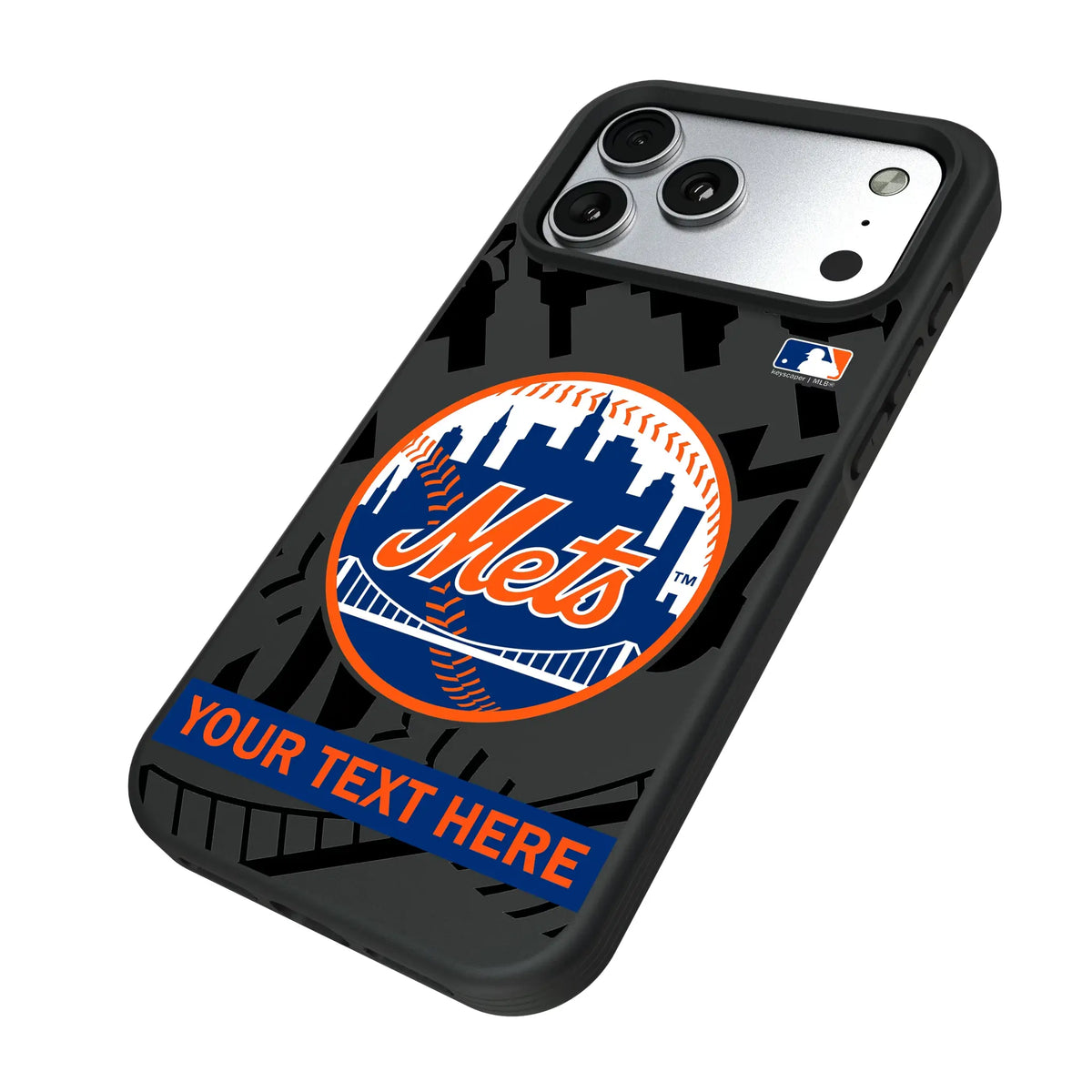 New York Mets Personalized Tilt iPhone Bump Phone Case for Apple iPhone - Isometric View#Device_iPhone 17 Pro Max