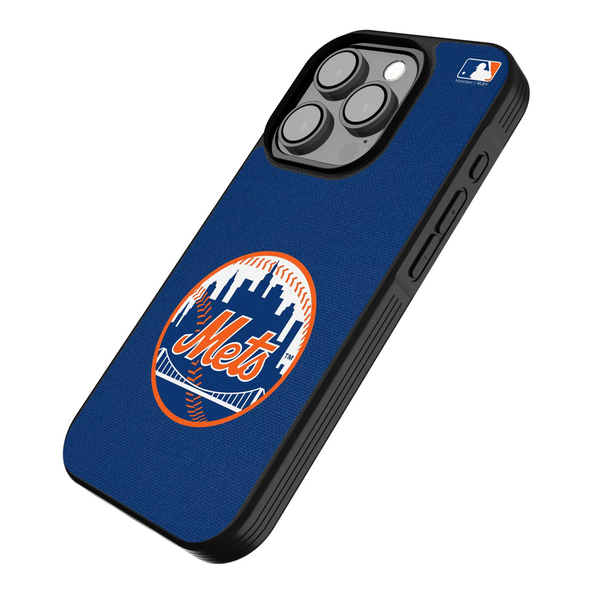 New York Mets Solid iPhone Bump Phone Case for Apple iPhone - Isometric View