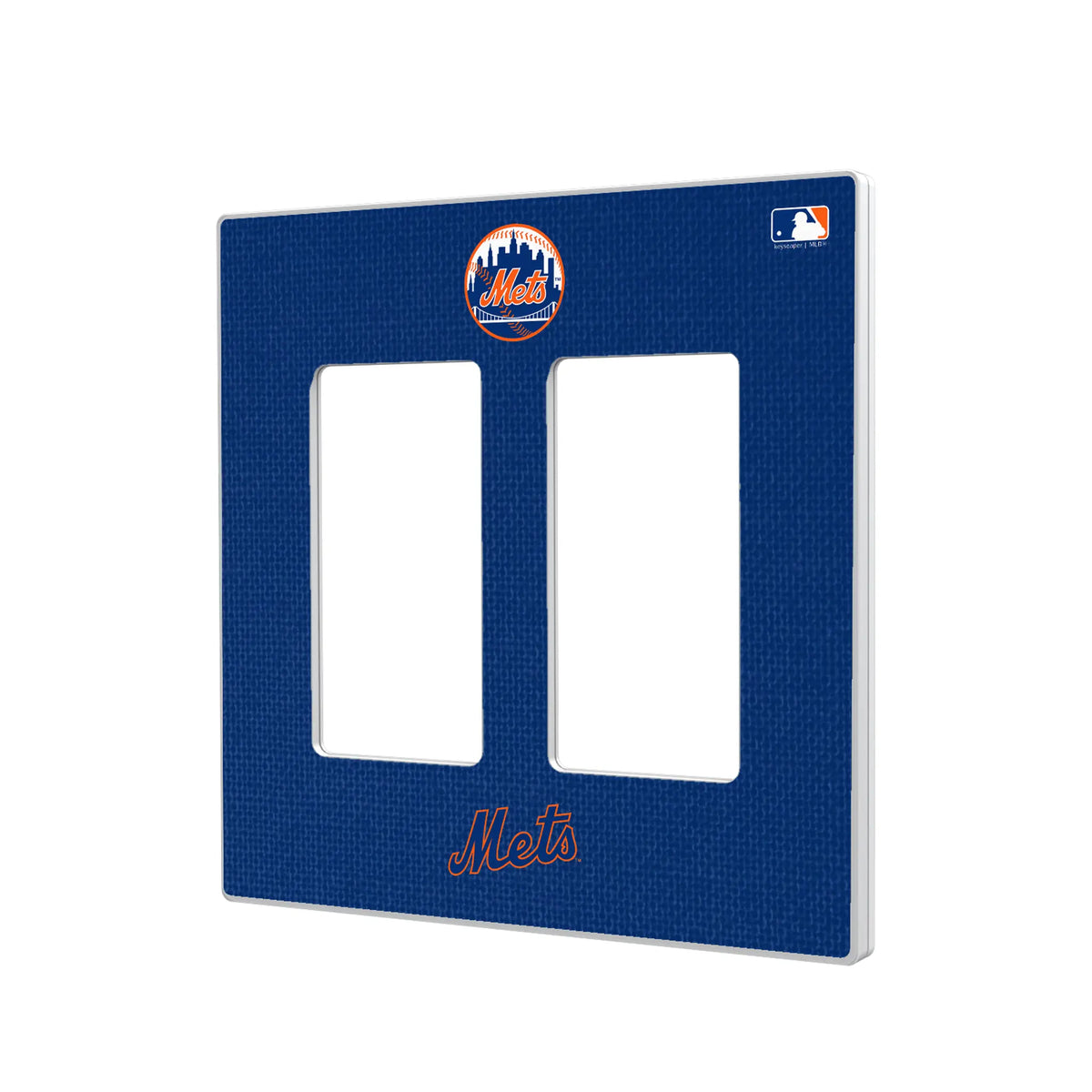 New York Mets Solid Hidden-Screw Light Switch Plate#Style_Double Rocker