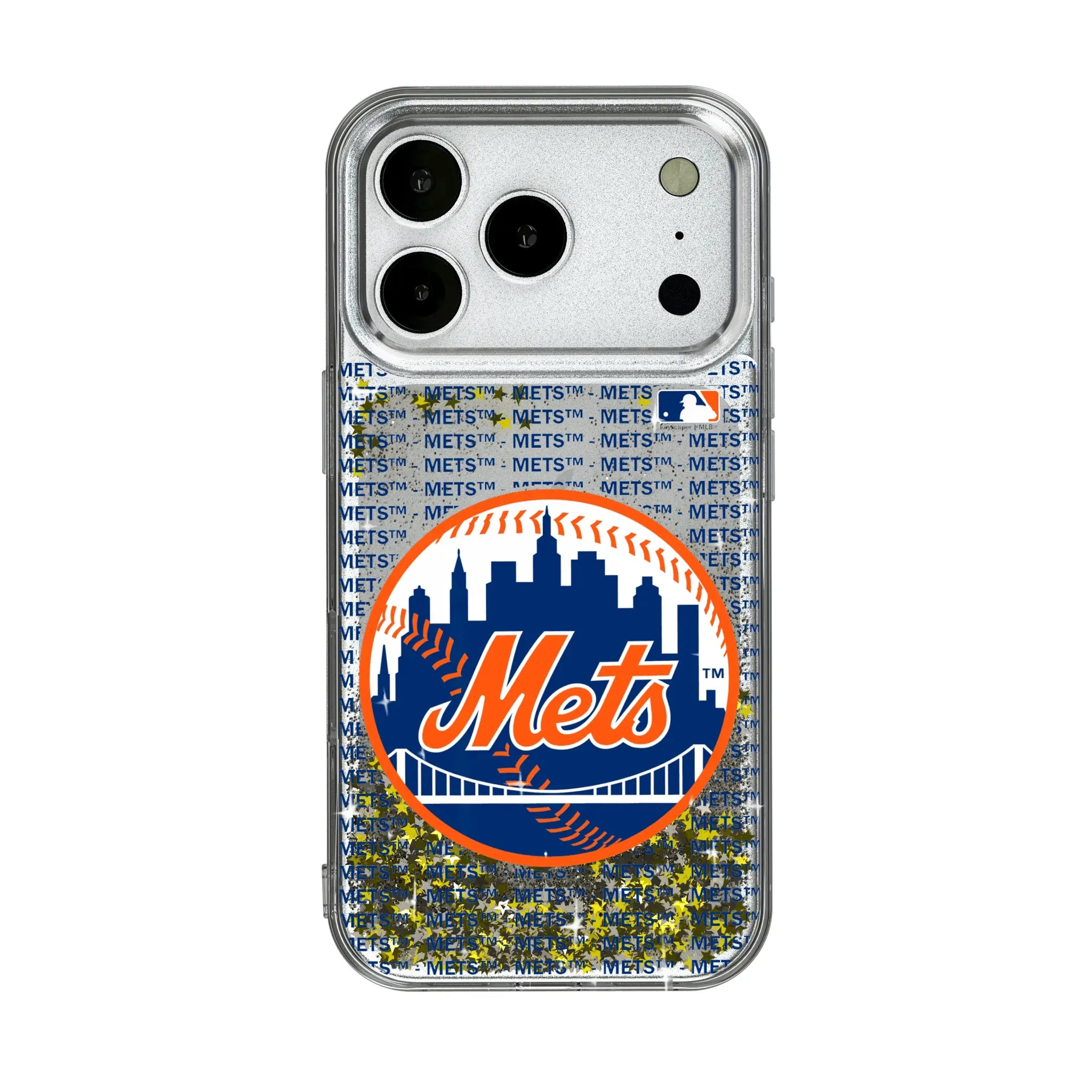 New York Mets Text Backdrop iPhone Glitter Phone Case for Apple iPhone