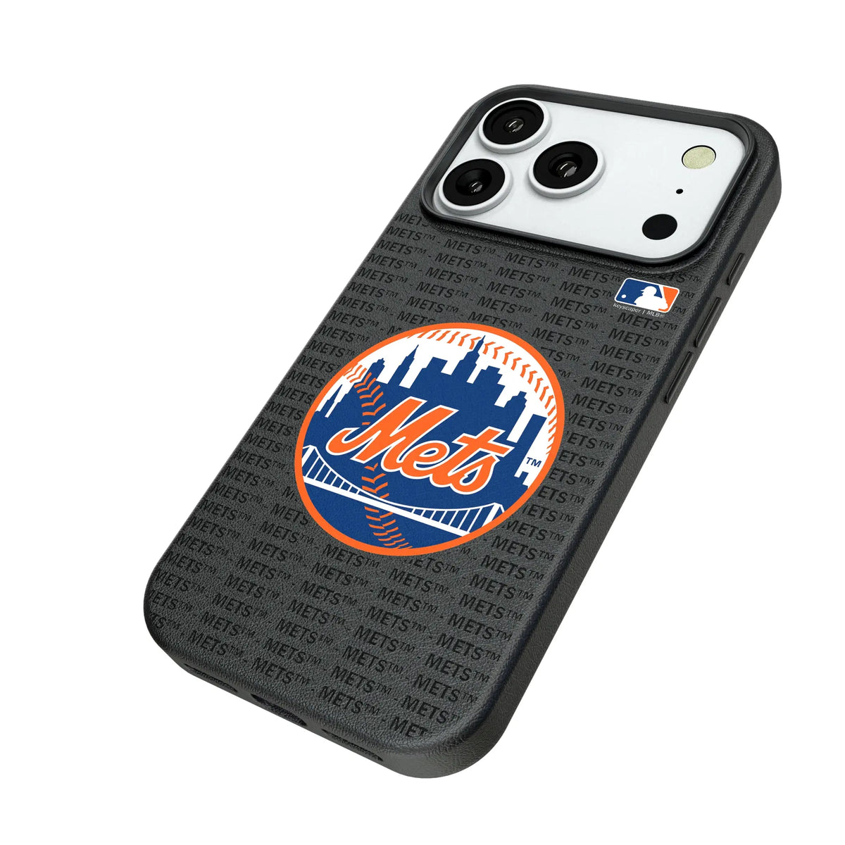 New York Mets Text Backdrop iPhone MagSafe Compatible Phone Case for Apple iPhone - Isometric View#Device_iPhone 18 Pro