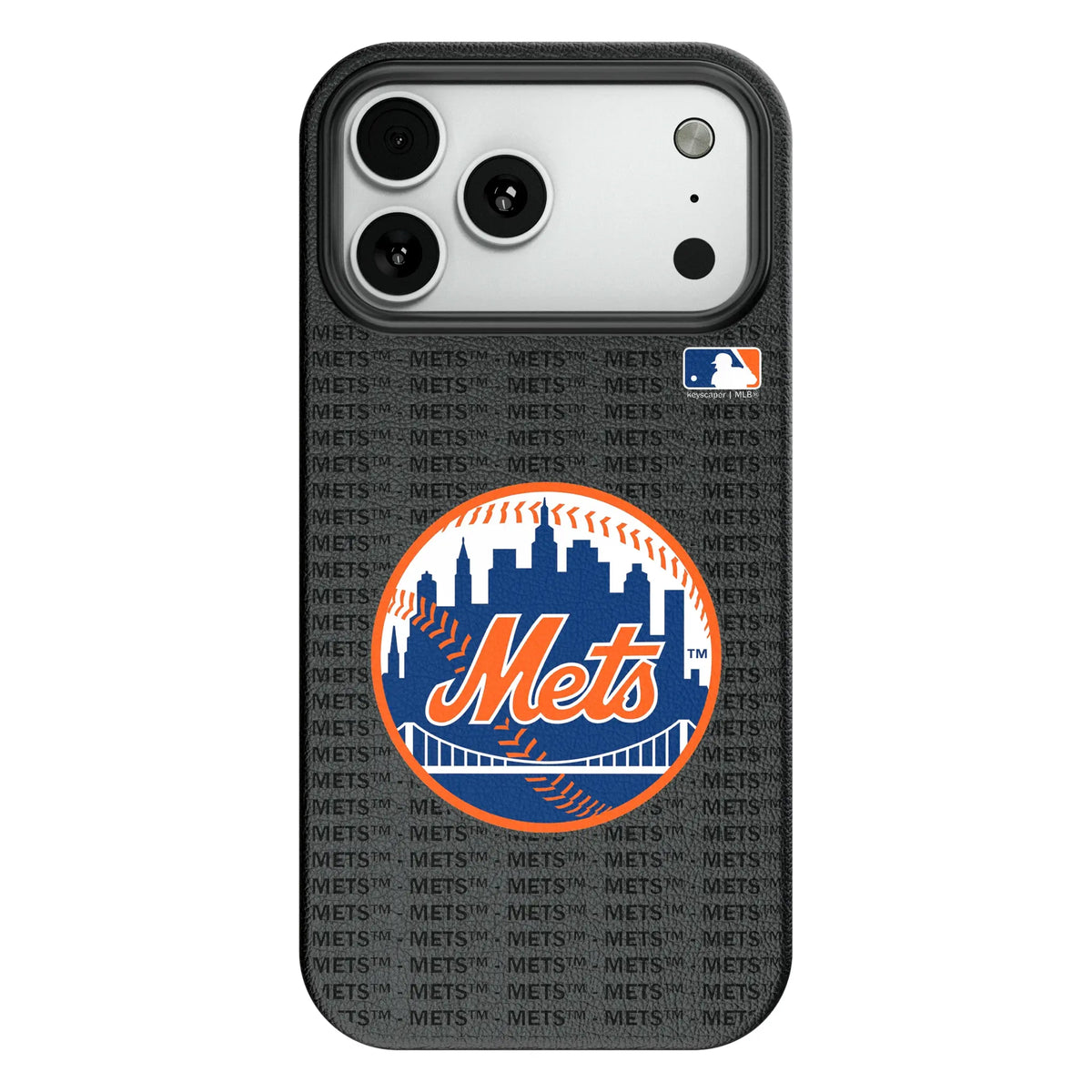 New York Mets Text Backdrop MagSafe Compatible Phone Case for Apple iPhone