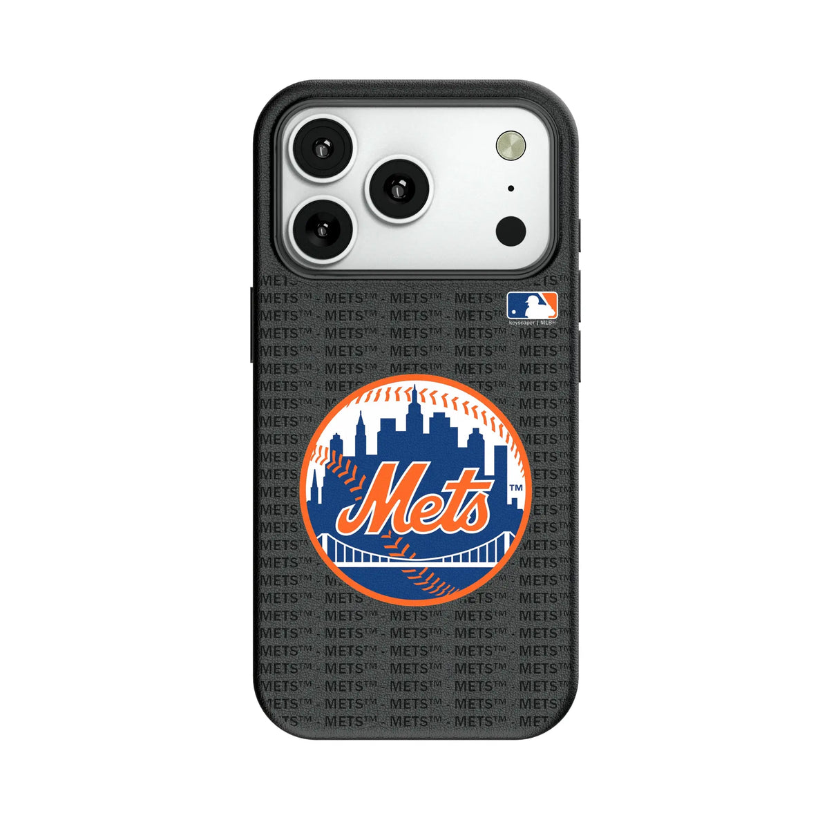 New York Mets Text Backdrop MagSafe Compatible Phone Case for Apple iPhone